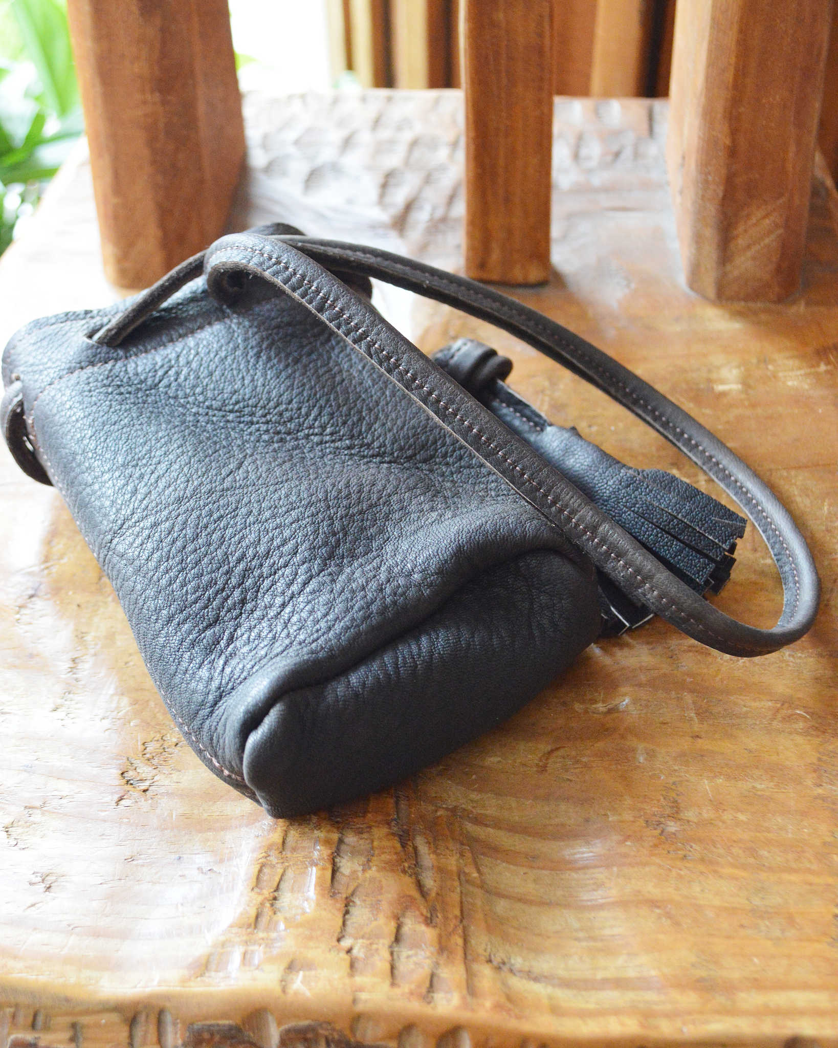 Nasngwam.×EARLYMORNING ナスングワム アーリーモーニング / DEERSKIN BEER BAG ディアスキンビールバッグ (CHOCOLATE チョコレート)