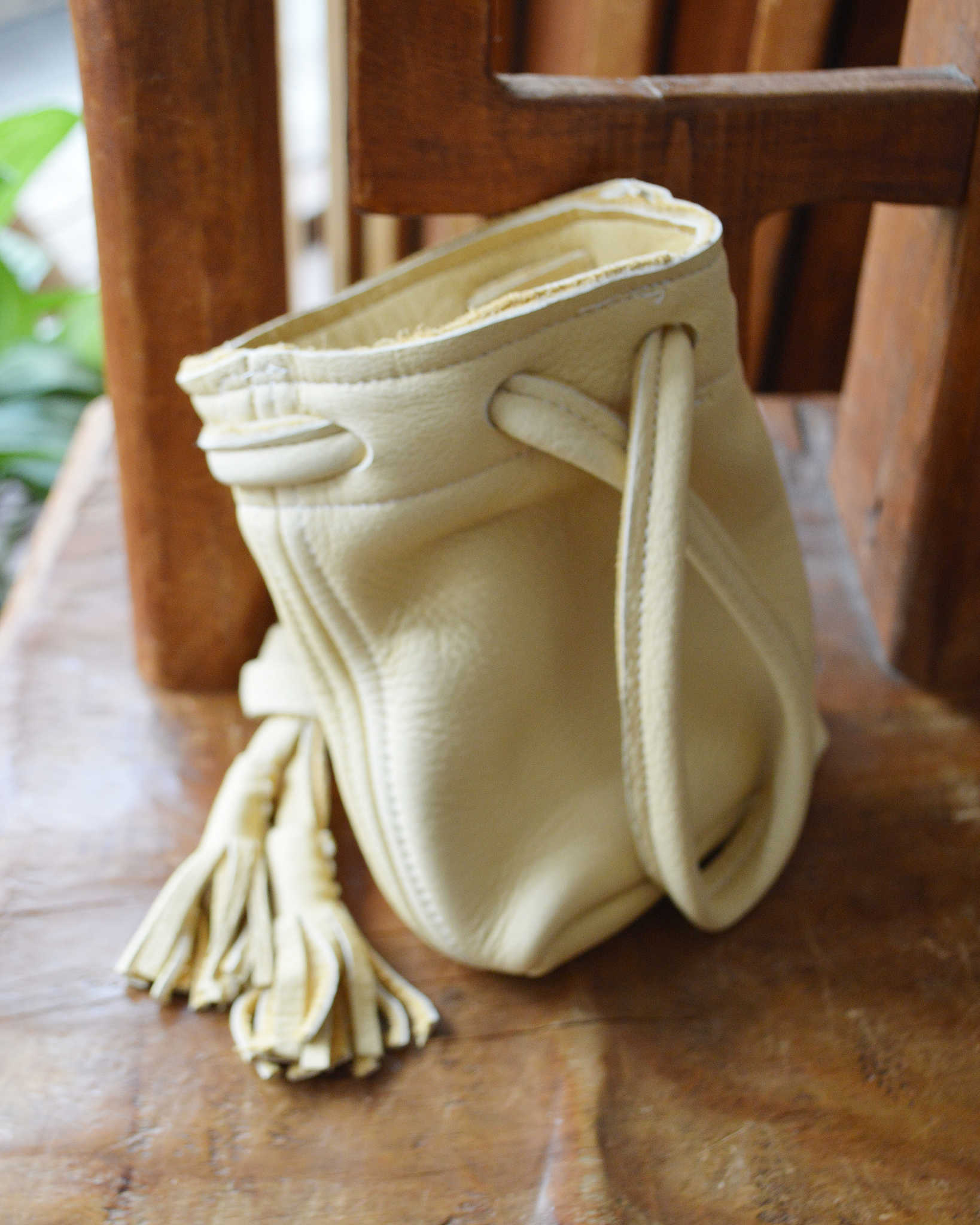 Nasngwam.×EARLYMORNING ナスングワム アーリーモーニング / DEERSKIN BEER BAG ディアスキンビールバッグ (BEIGE ベージュ)
