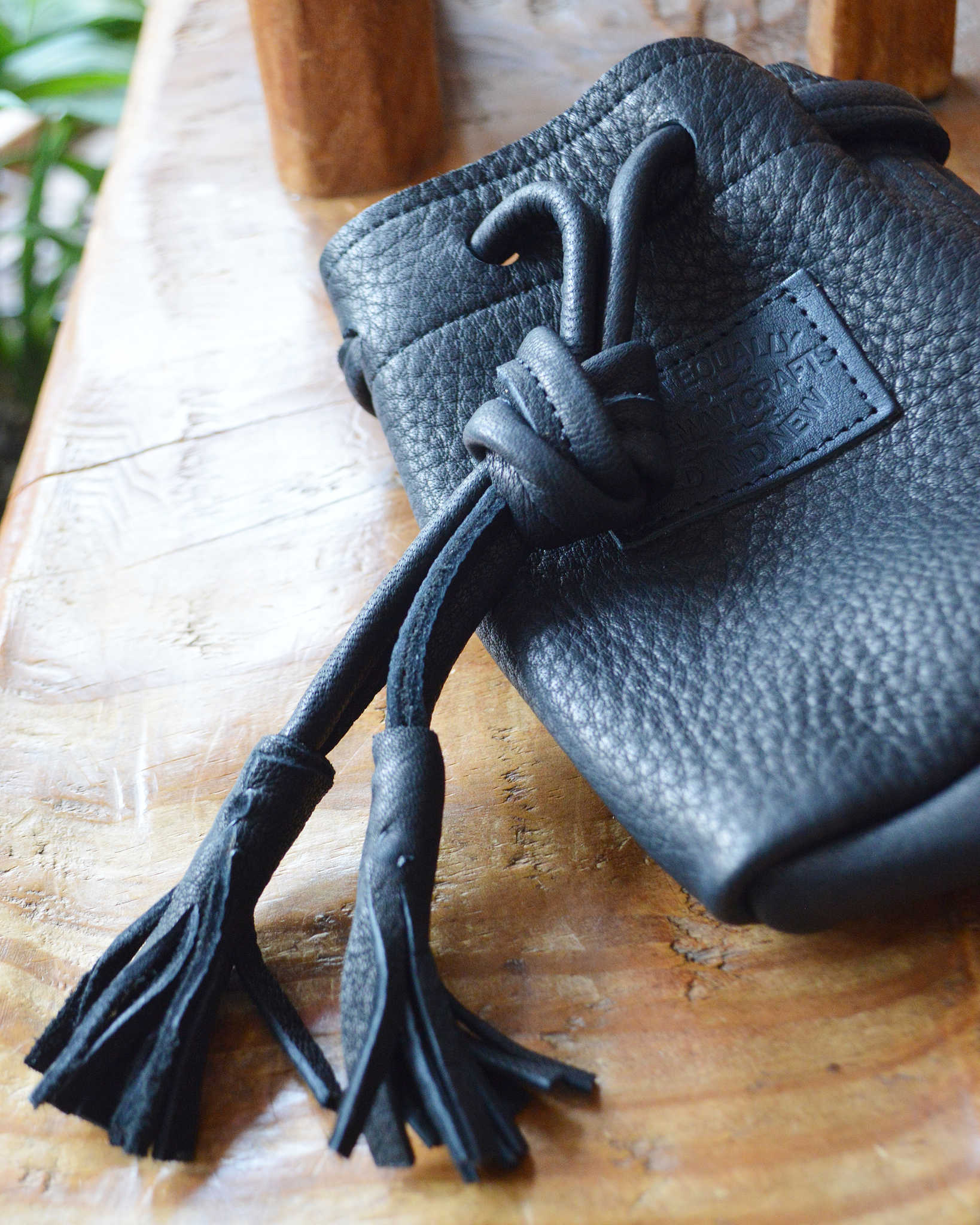 Nasngwam.×EARLYMORNING ナスングワム アーリーモーニング / DEERSKIN BEER BAG ディアスキンビールバッグ (BLACK ブラック)