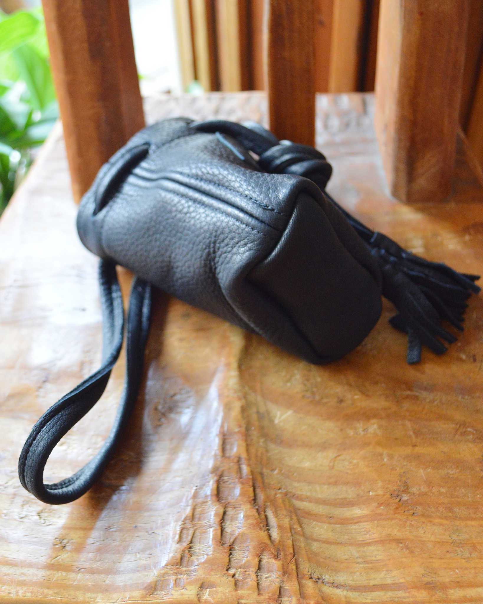 Nasngwam.×EARLYMORNING ナスングワム アーリーモーニング / DEERSKIN BEER BAG ディアスキンビールバッグ (BLACK ブラック)