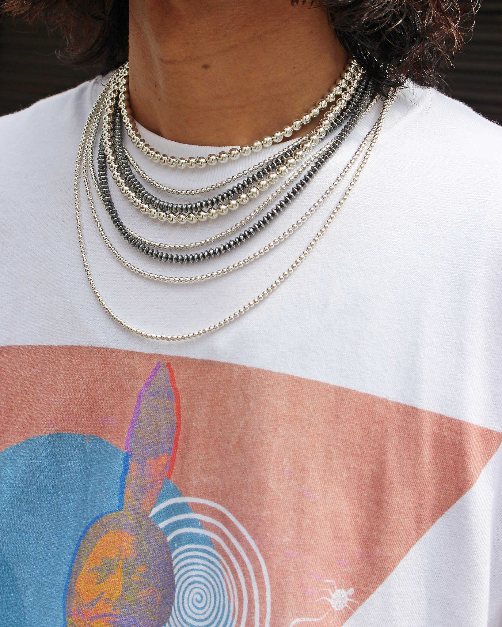 Indian jewelry インディアンジュエリー / Navajo Pearl Necklace ナバホパールネックレス TERESA BELONE (3mm 45cm)
