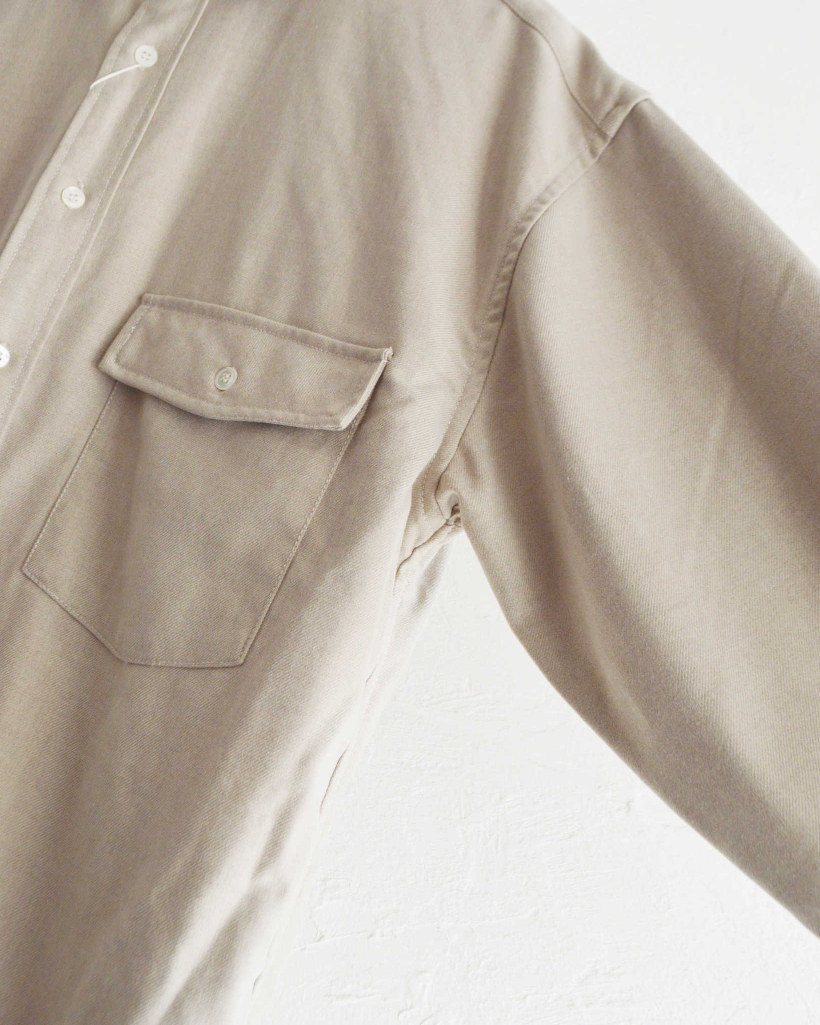 modemdesign モデムデザイン / WOOL MIX SHIRTS ウールミックスシャツ (BEIGE ベージュ)