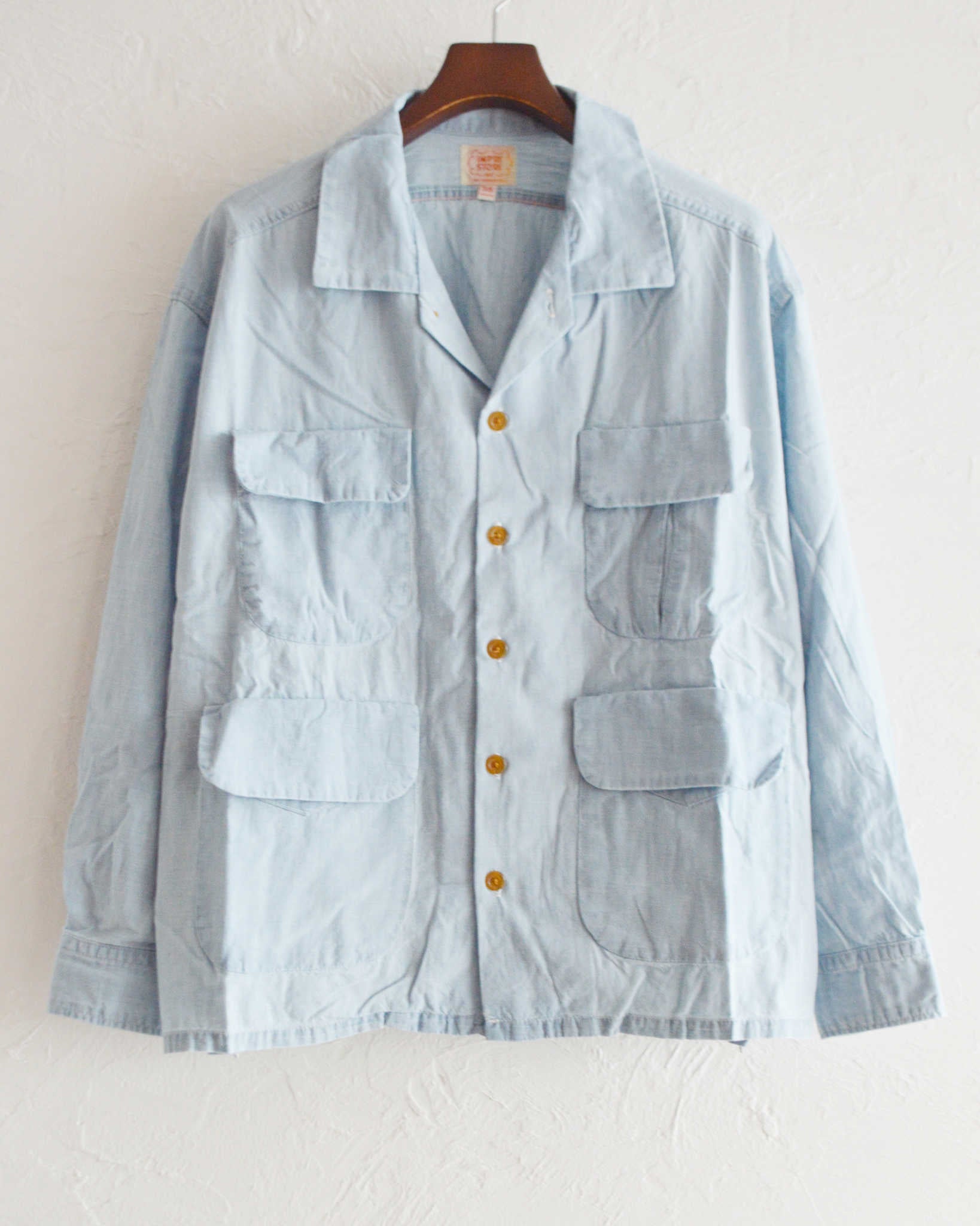 IMPRESTORE インプレストア / Portman-LS ポートマン | Open collar shirt オープンカラーシャツ (5ozchambray Vintage wash ヴィンテージウォッシュ)　