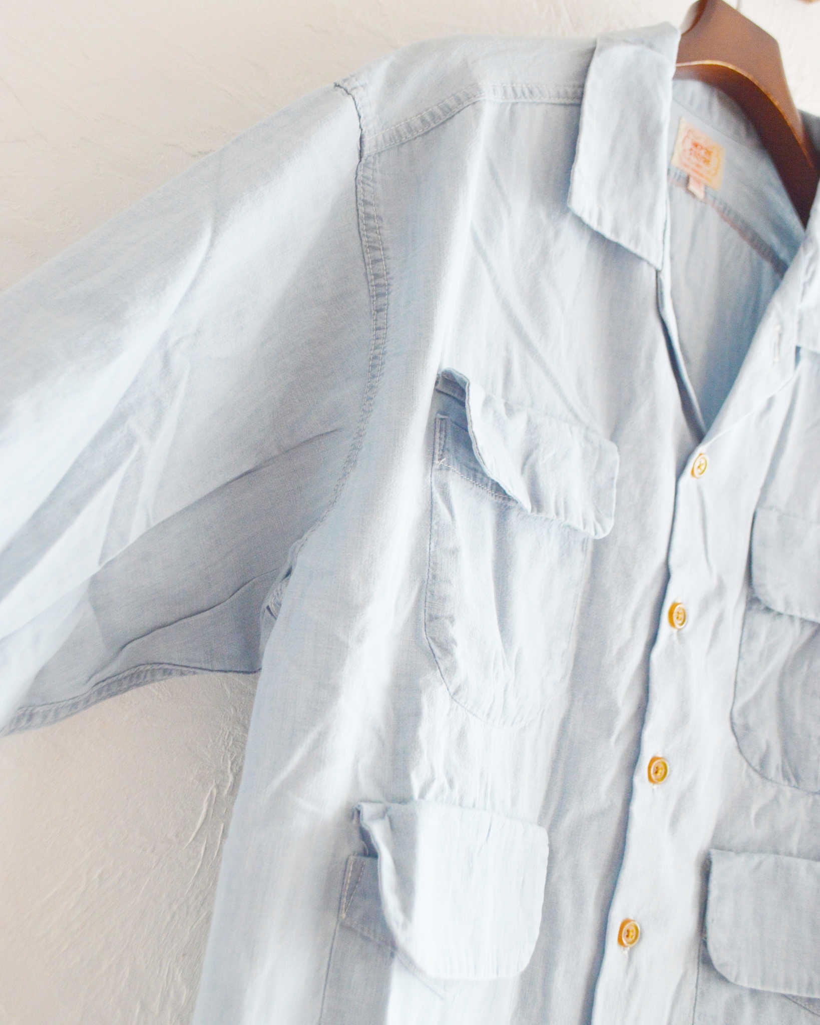 IMPRESTORE インプレストア / Portman-LS ポートマン | Open collar shirt オープンカラーシャツ (5ozchambray Vintage wash ヴィンテージウォッシュ)　
