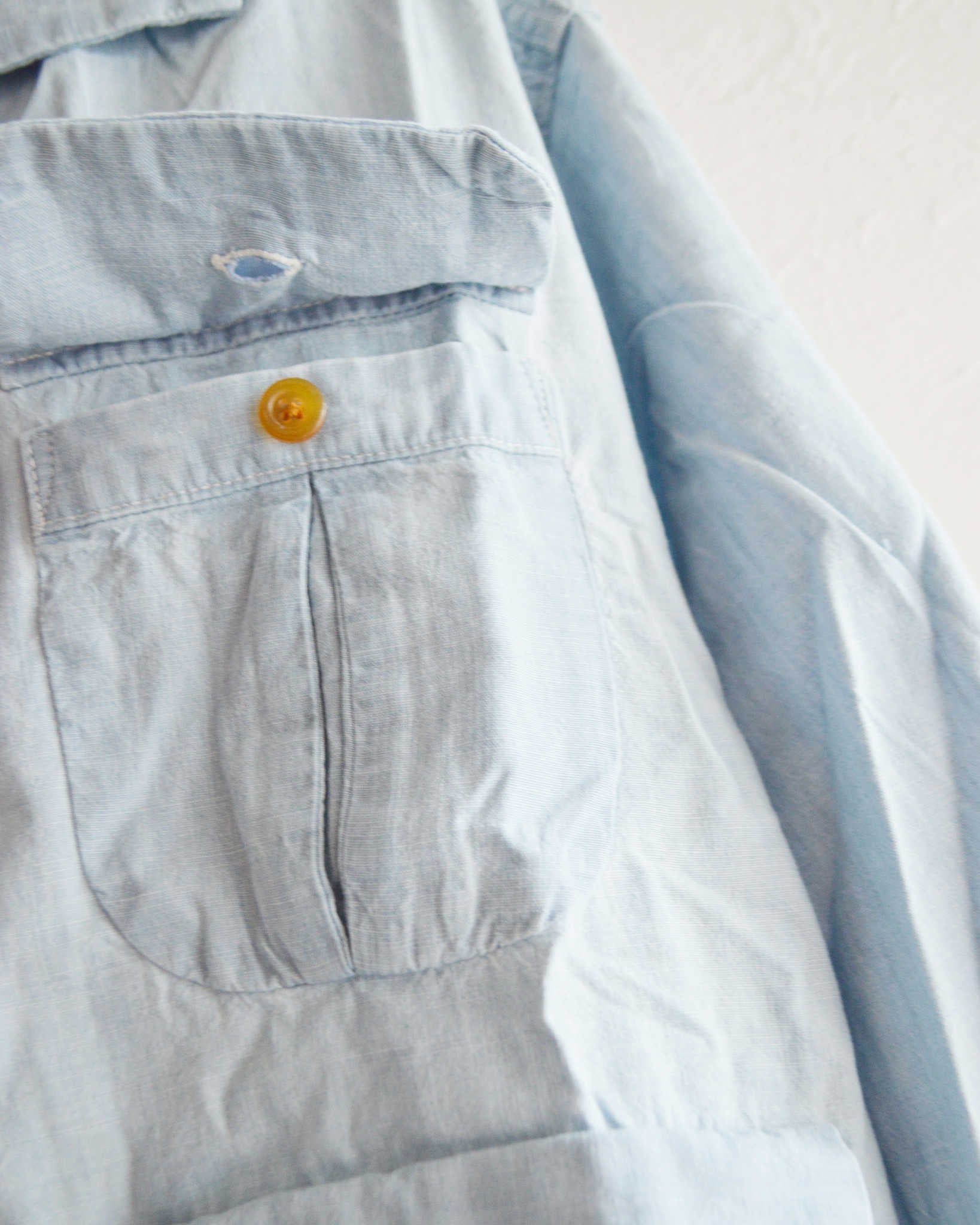 IMPRESTORE インプレストア / Portman-LS ポートマン | Open collar shirt オープンカラーシャツ (5ozchambray Vintage wash ヴィンテージウォッシュ)　