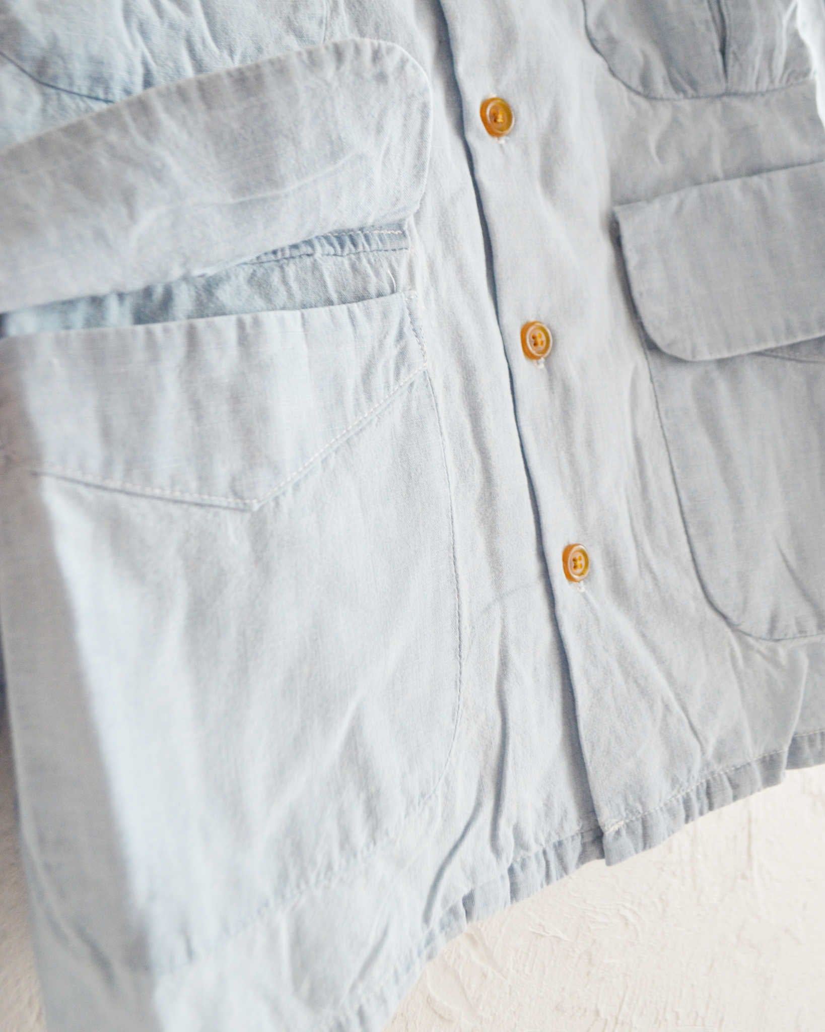 IMPRESTORE インプレストア / Portman-LS ポートマン | Open collar shirt オープンカラーシャツ (5ozchambray Vintage wash ヴィンテージウォッシュ)　