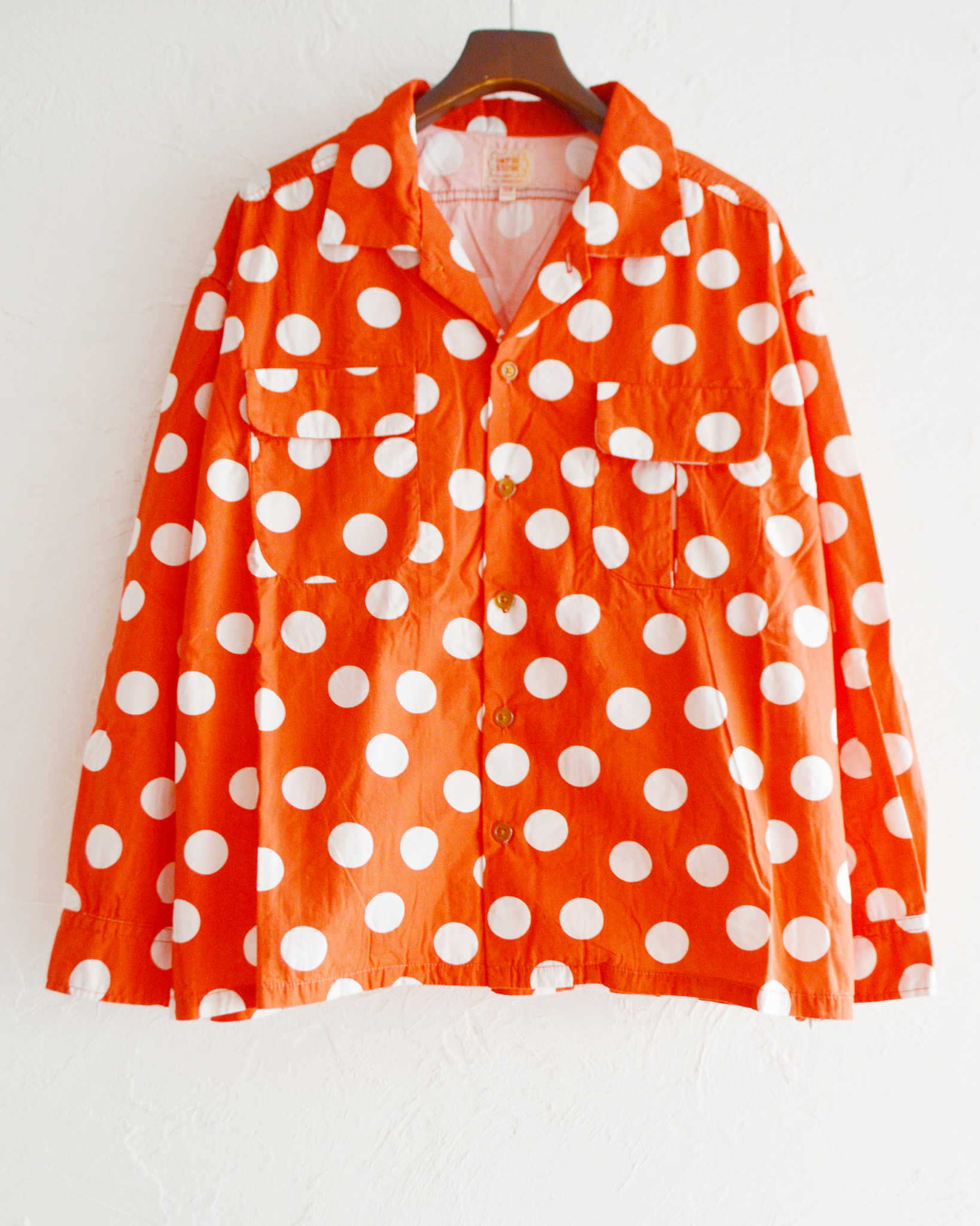 IMPRESTORE インプレストア / Herb ハーブ | Polka dot open collar shirt ポルカドットオープンカラーシャツ (RED レッド)