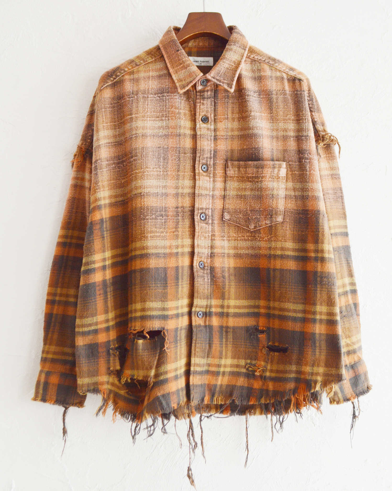 minami Anderson ミナミアンダーソン / Gradient Bleach Shirt グレディエントブリーチシャツ (BROWN ブラウン)