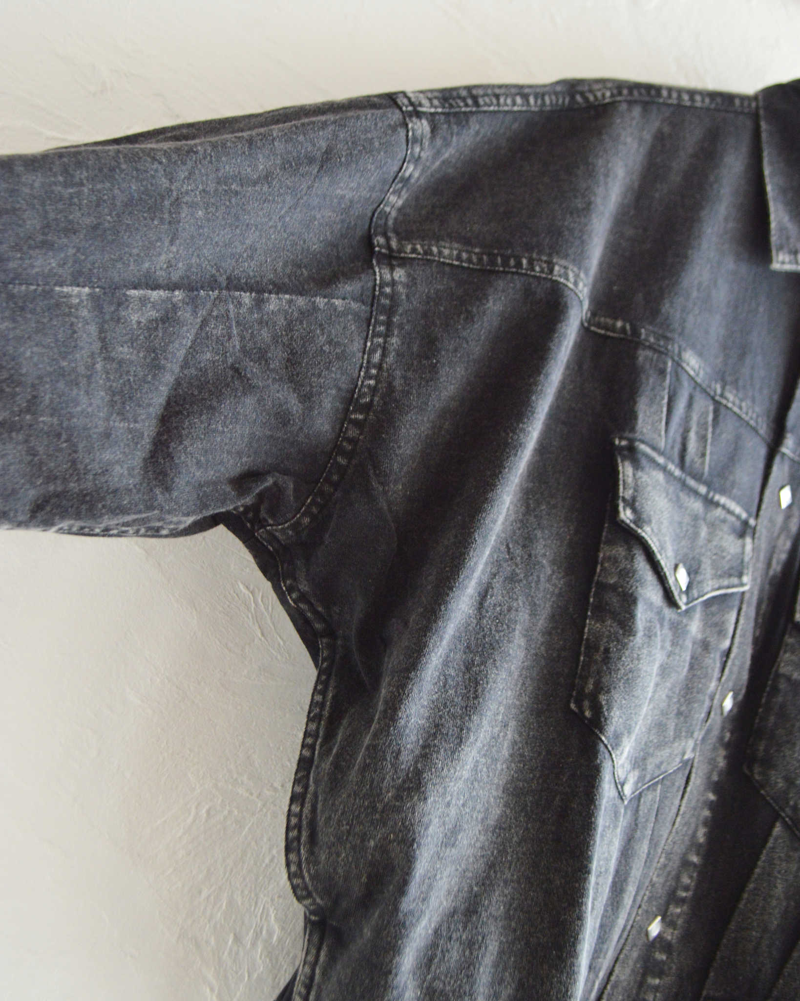 IMPRESTORE インプレストア / Lorraine t-cloth V.D ロレーヌ | Western Short JKT ウエスタンショートジャケット (FADED BLACK フェイデットブラック)