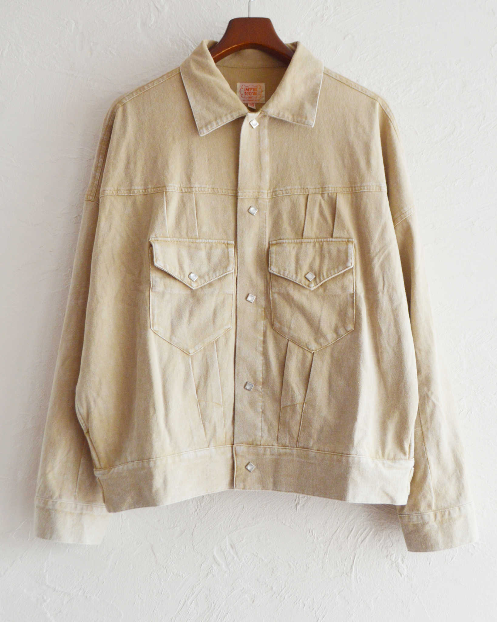 IMPRESTORE インプレストア / Lorraine t-cloth V.D ロレーヌ | Western Short JKT ウエスタンショートジャケット (FADED IVORY フェイデットアイボリー)