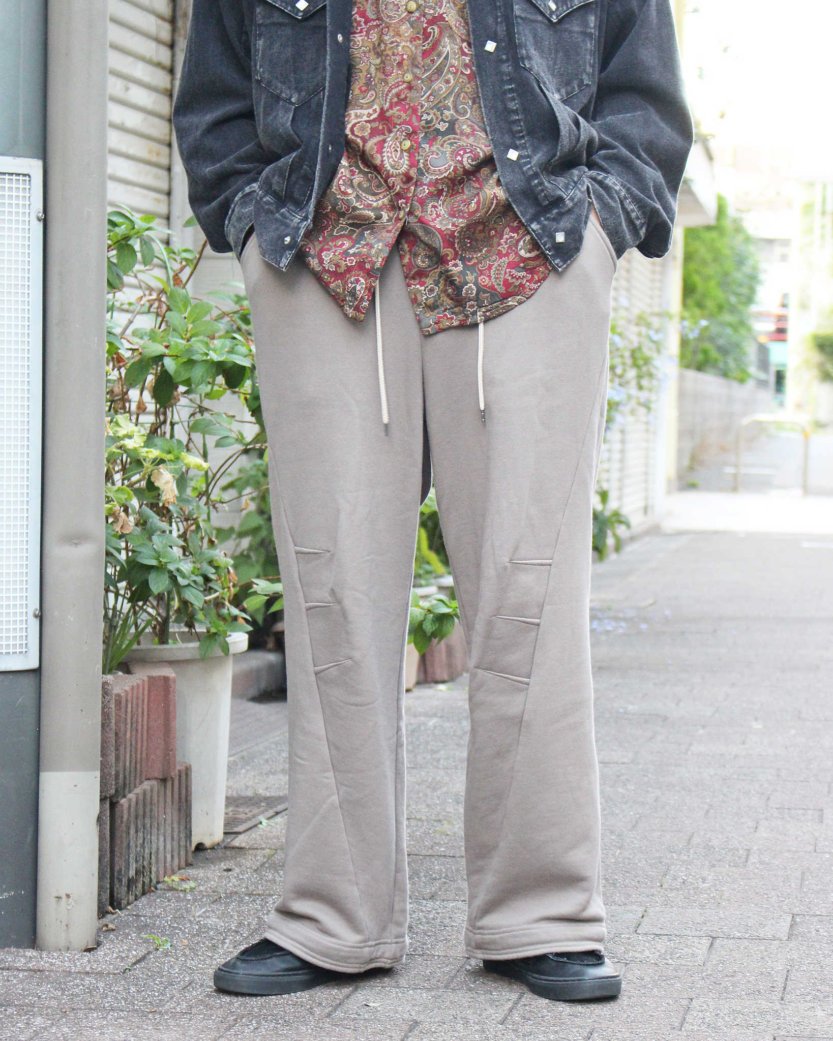 Nasngwam. ナスングワム / DRAPING SWEAT PANTS ドレーピングスウェットパンツ (Lt.OLIVE ライトオリーブ)