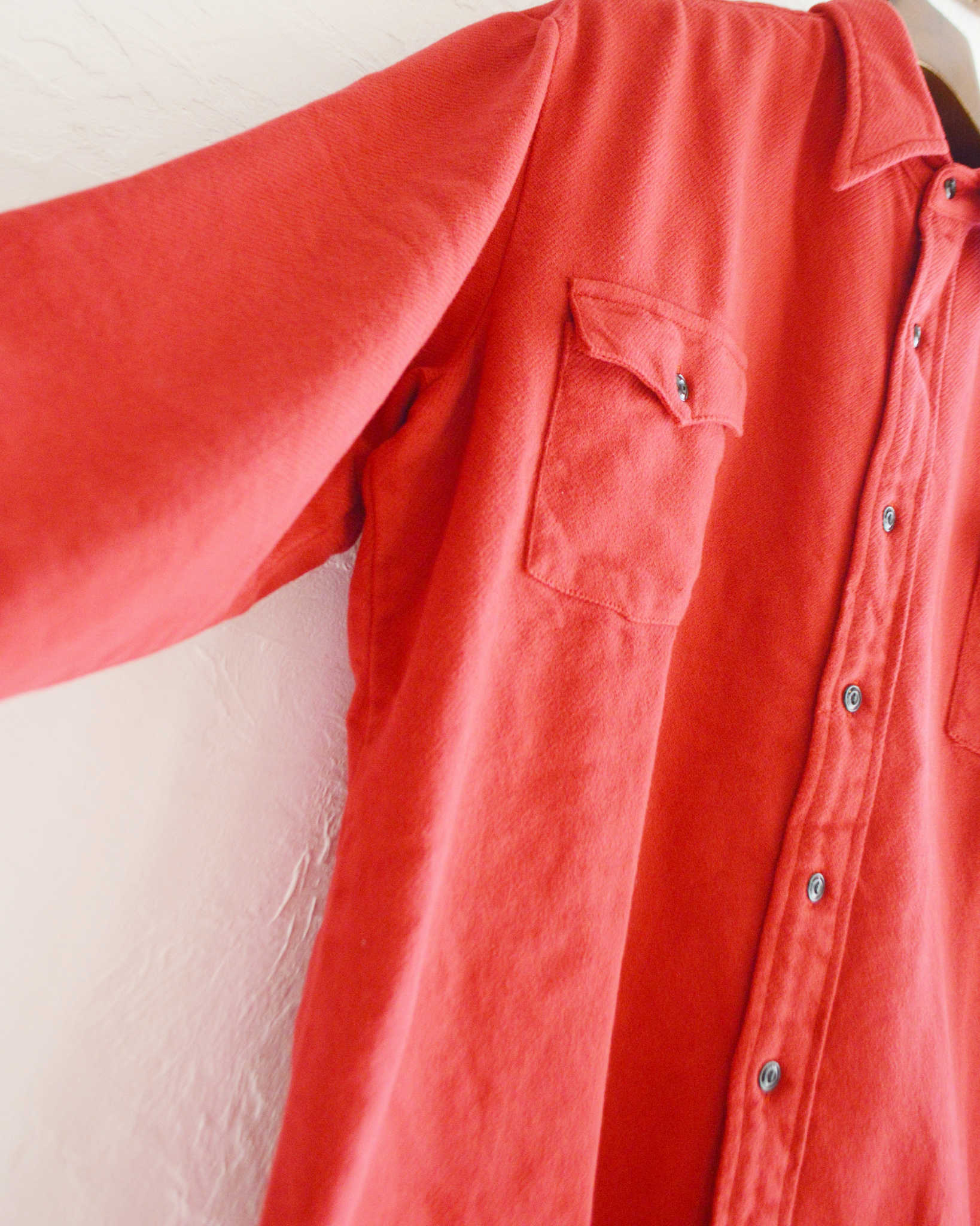 necessary or unnecessary ネセサリーオアアンネセサリー N.O.UN / WW SHIRT NEL ダブルダブルシャツネル (RED レッド)