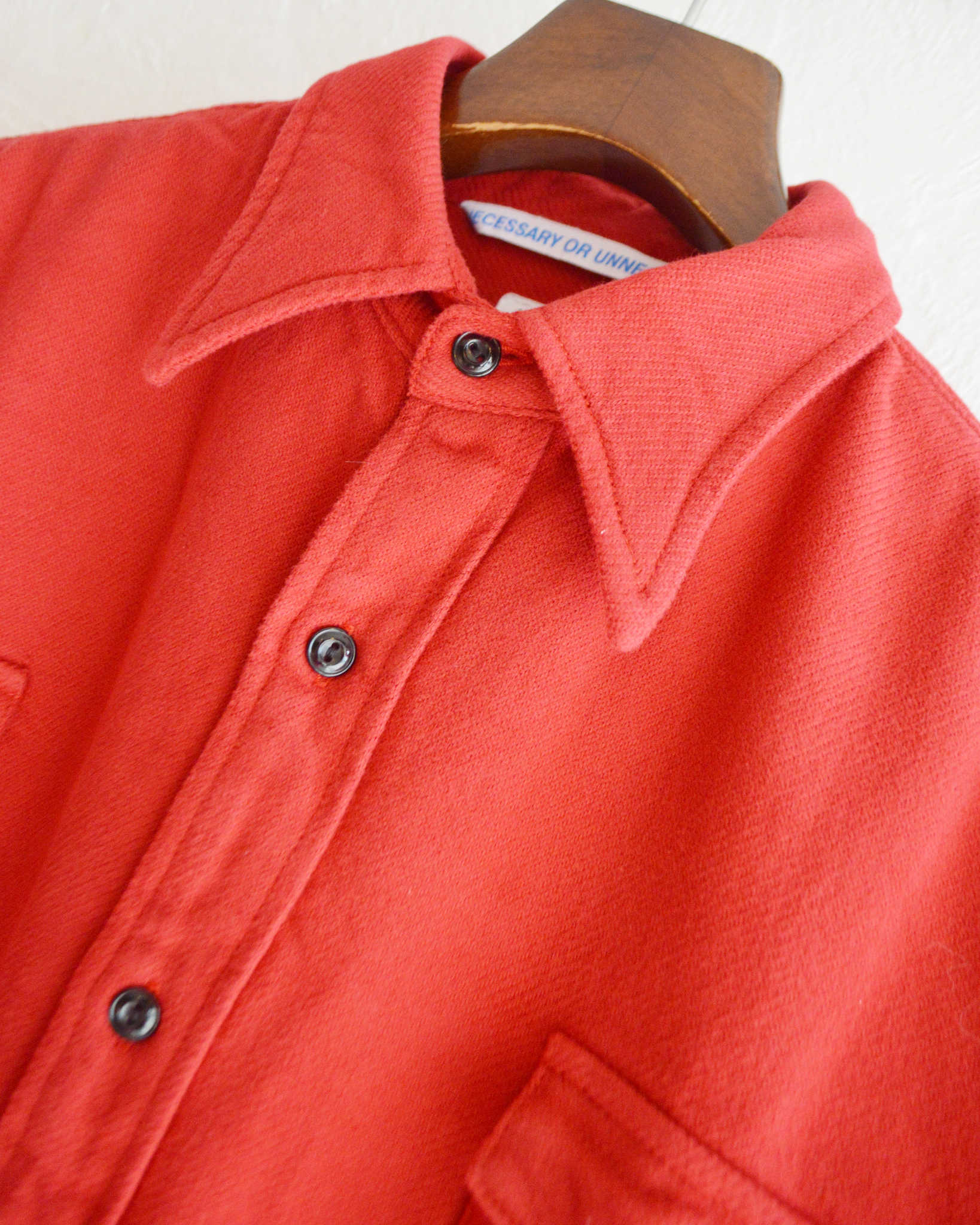 necessary or unnecessary ネセサリーオアアンネセサリー N.O.UN / WW SHIRT NEL ダブルダブルシャツネル (RED レッド)