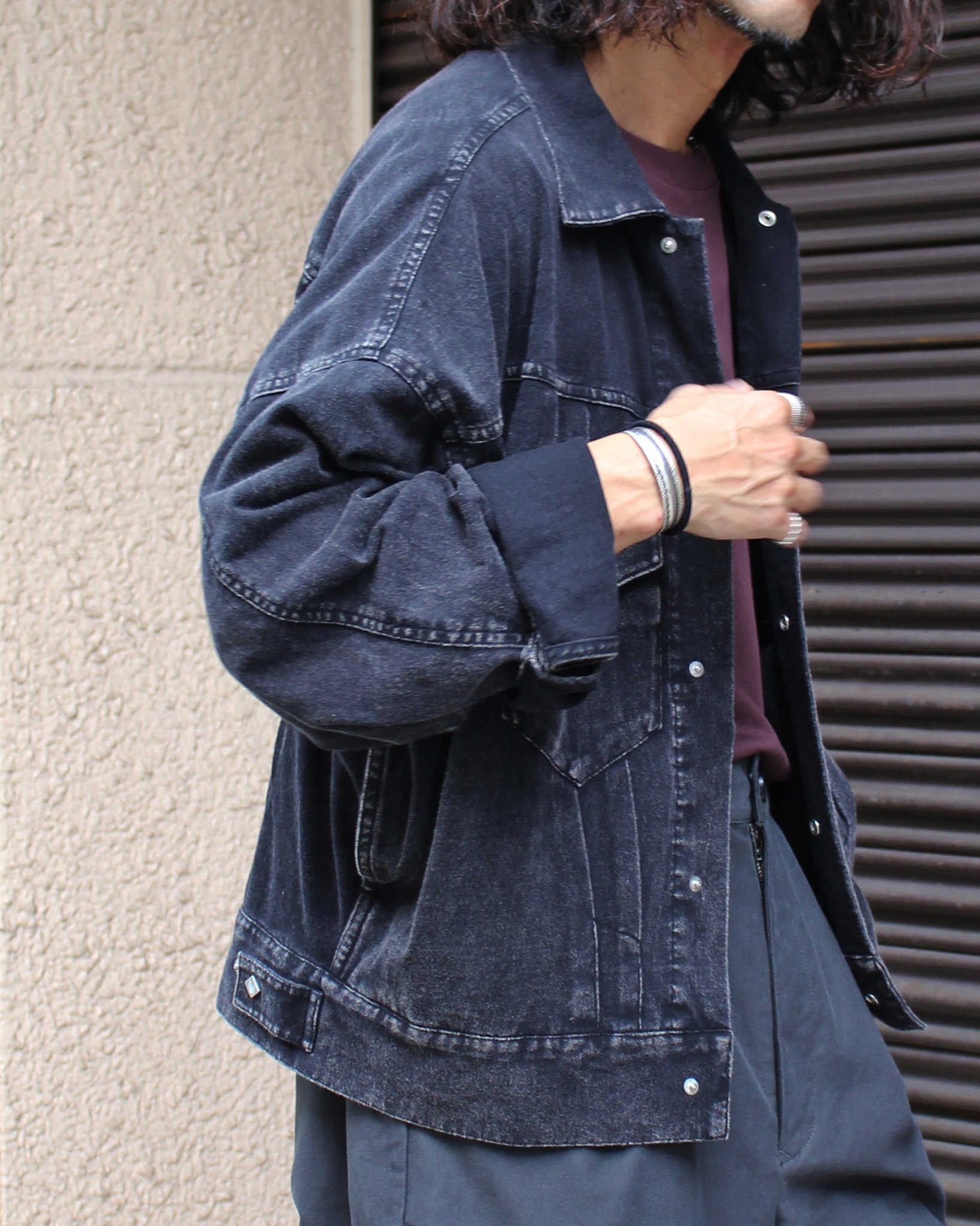 IMPRESTORE インプレストア / Lorraine t-cloth V.D ロレーヌ | Western Short JKT ウエスタンショートジャケット (FADED BLACK フェイデットブラック)