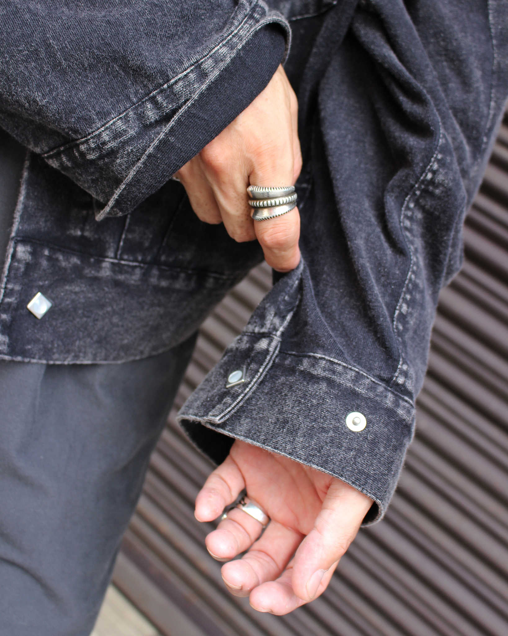 IMPRESTORE インプレストア / Lorraine t-cloth V.D ロレーヌ | Western Short JKT ウエスタンショートジャケット (FADED BLACK フェイデットブラック)