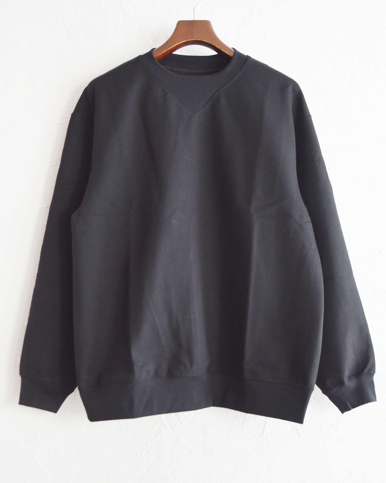 LAMOND ラモンド / SILKY CREW NECK PULLOVER シルキーネックプルオーバー (BLACK ブラック)