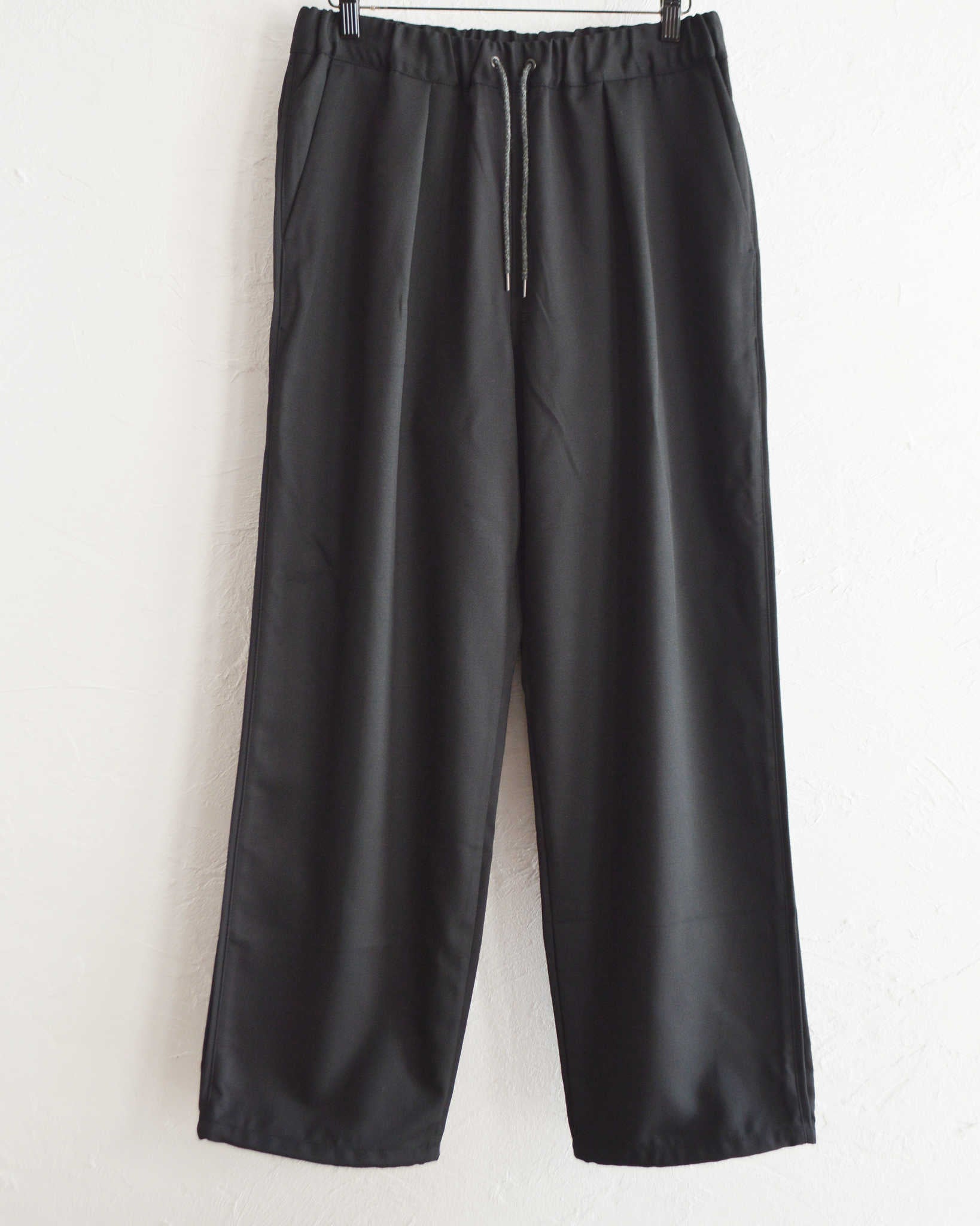 LAMOND ラモンド / HRMS LINE DRAWST WIDE PANTS ラインドロワーワイドパンツ (BLACK ブラック)