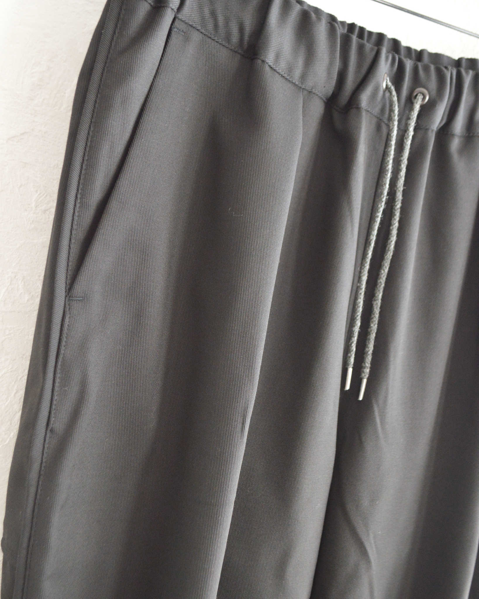LAMOND ラモンド / HRMS LINE DRAWST WIDE PANTS ラインドロワーワイドパンツ (BLACK ブラック)