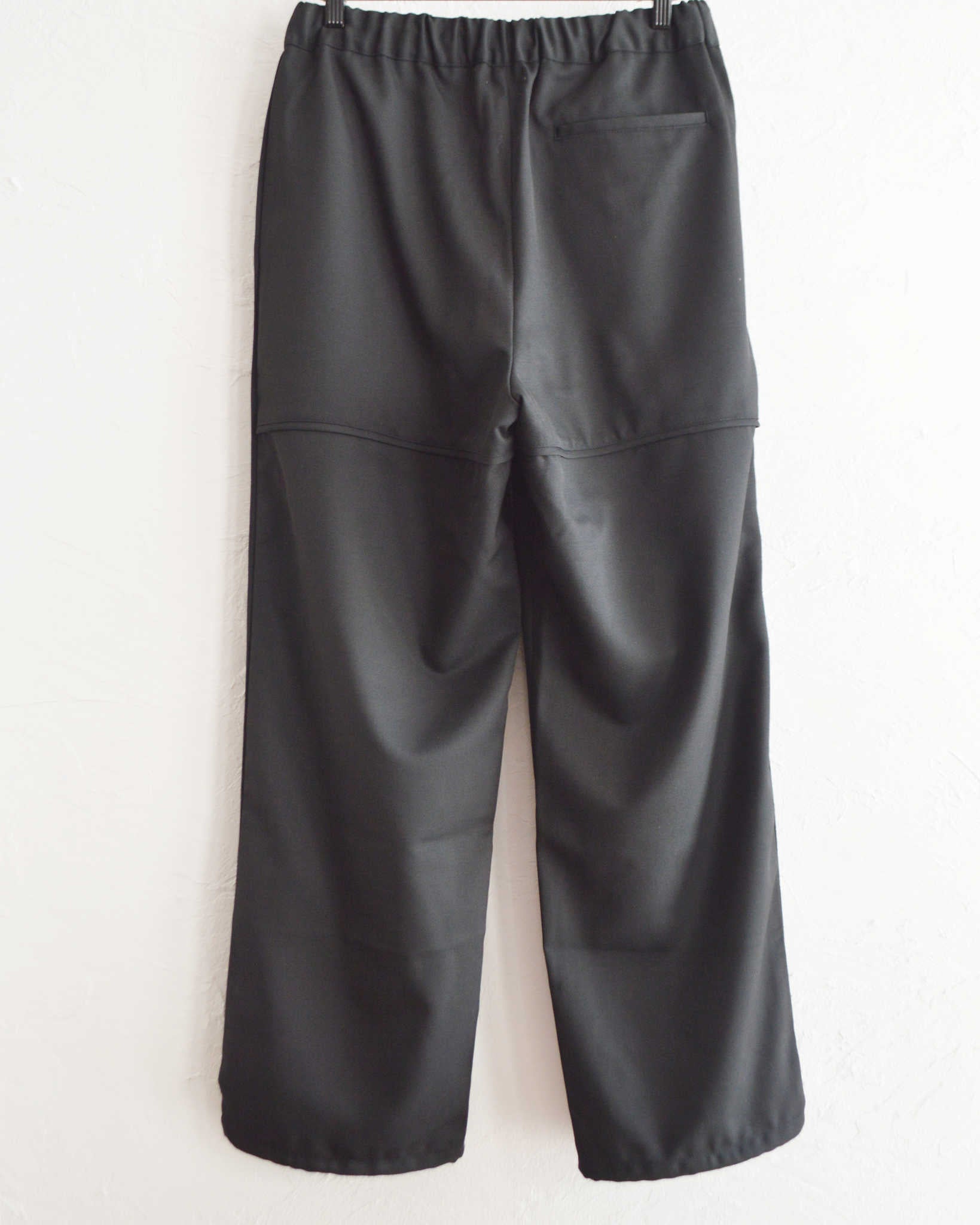 LAMOND ラモンド / HRMS LINE DRAWST WIDE PANTS ラインドロワーワイドパンツ (BLACK ブラック)