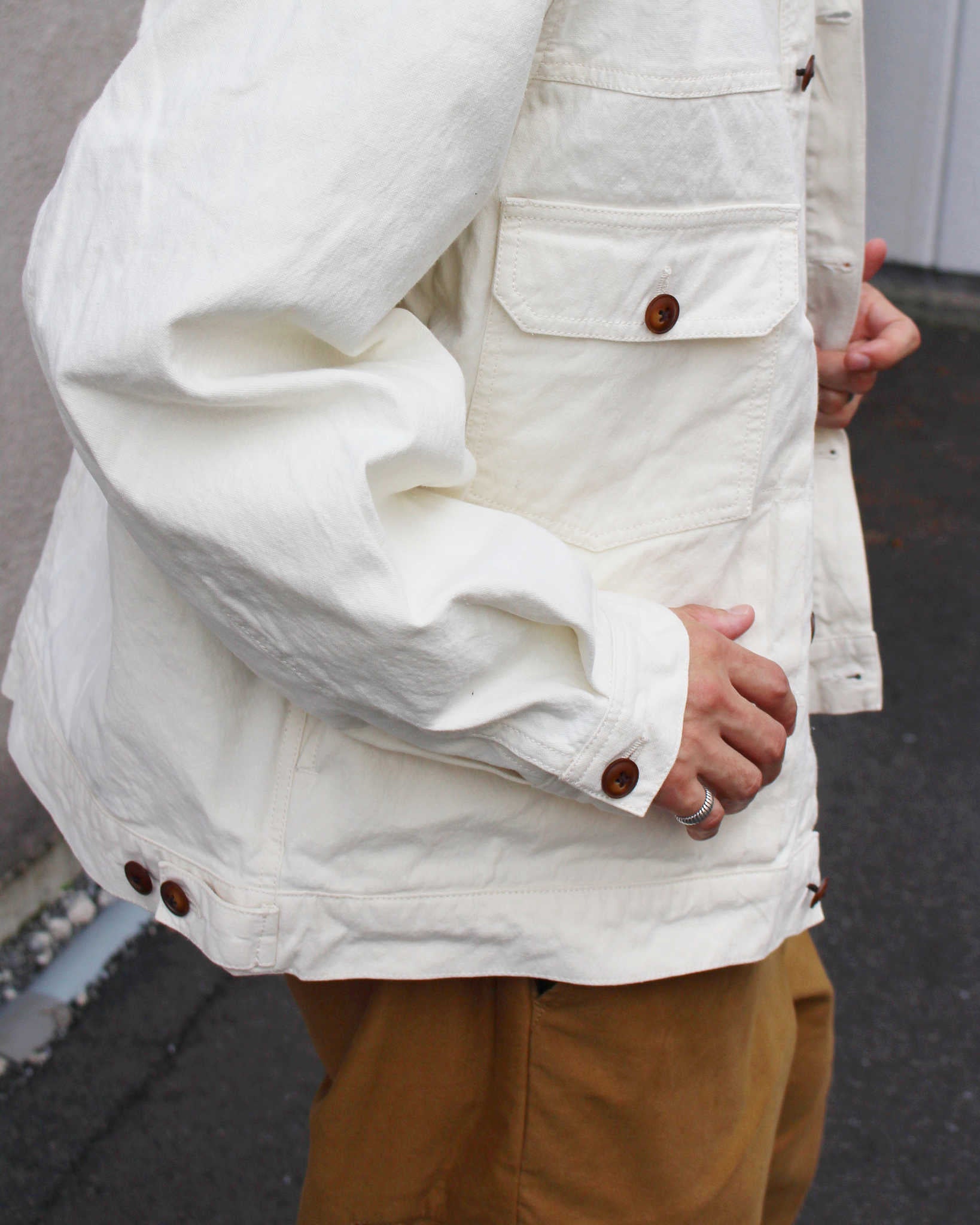 25AW Nasngwam. ナスングワム / FLOWER JACKET　白 Nasngwam（ナスングワム） VAGUE FLOWER JACKET | SEEK 札幌セレクト