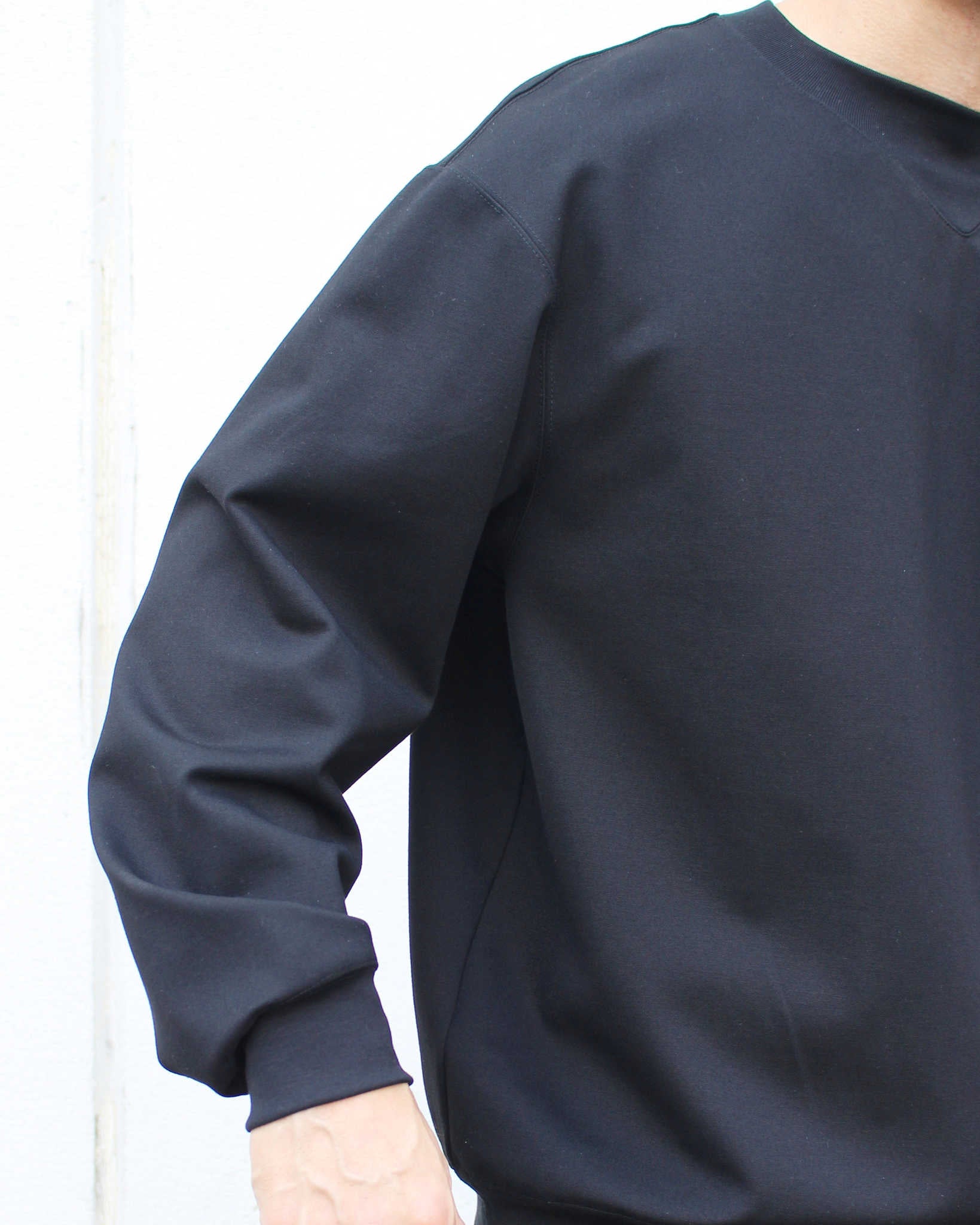 LAMOND ラモンド / SILKY CREW NECK PULLOVER シルキーネックプルオーバー (BLACK ブラック)