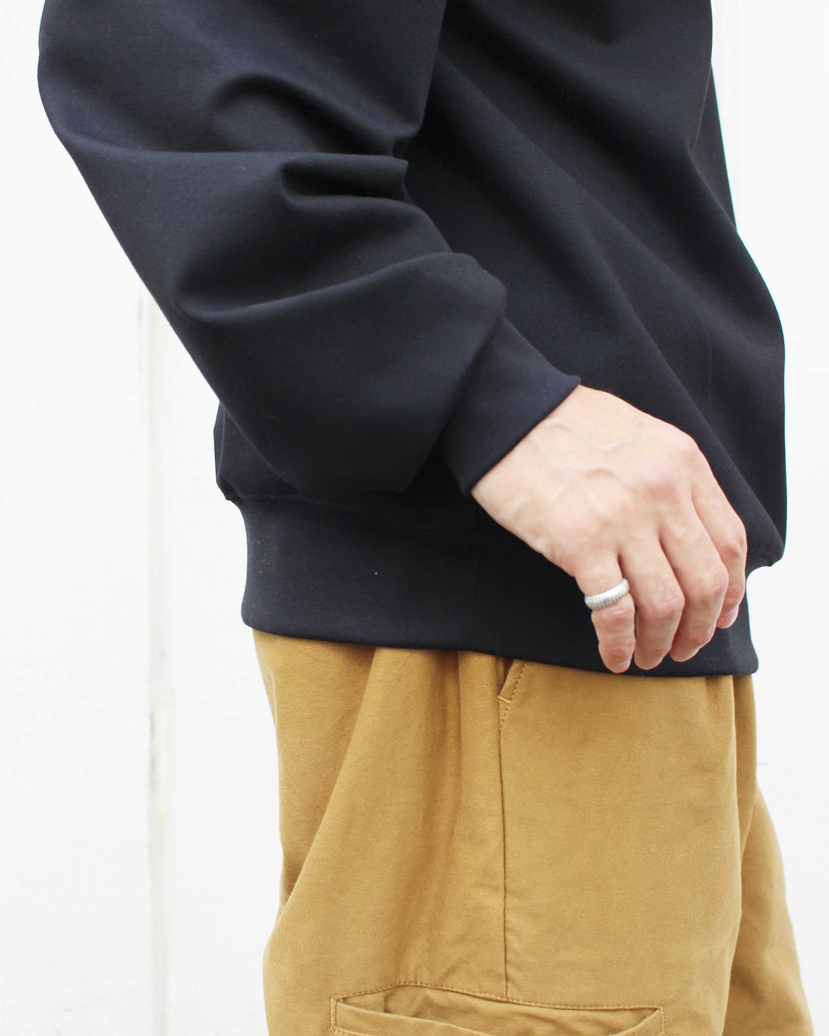 LAMOND ラモンド / SILKY CREW NECK PULLOVER シルキーネックプルオーバー (BLACK ブラック)