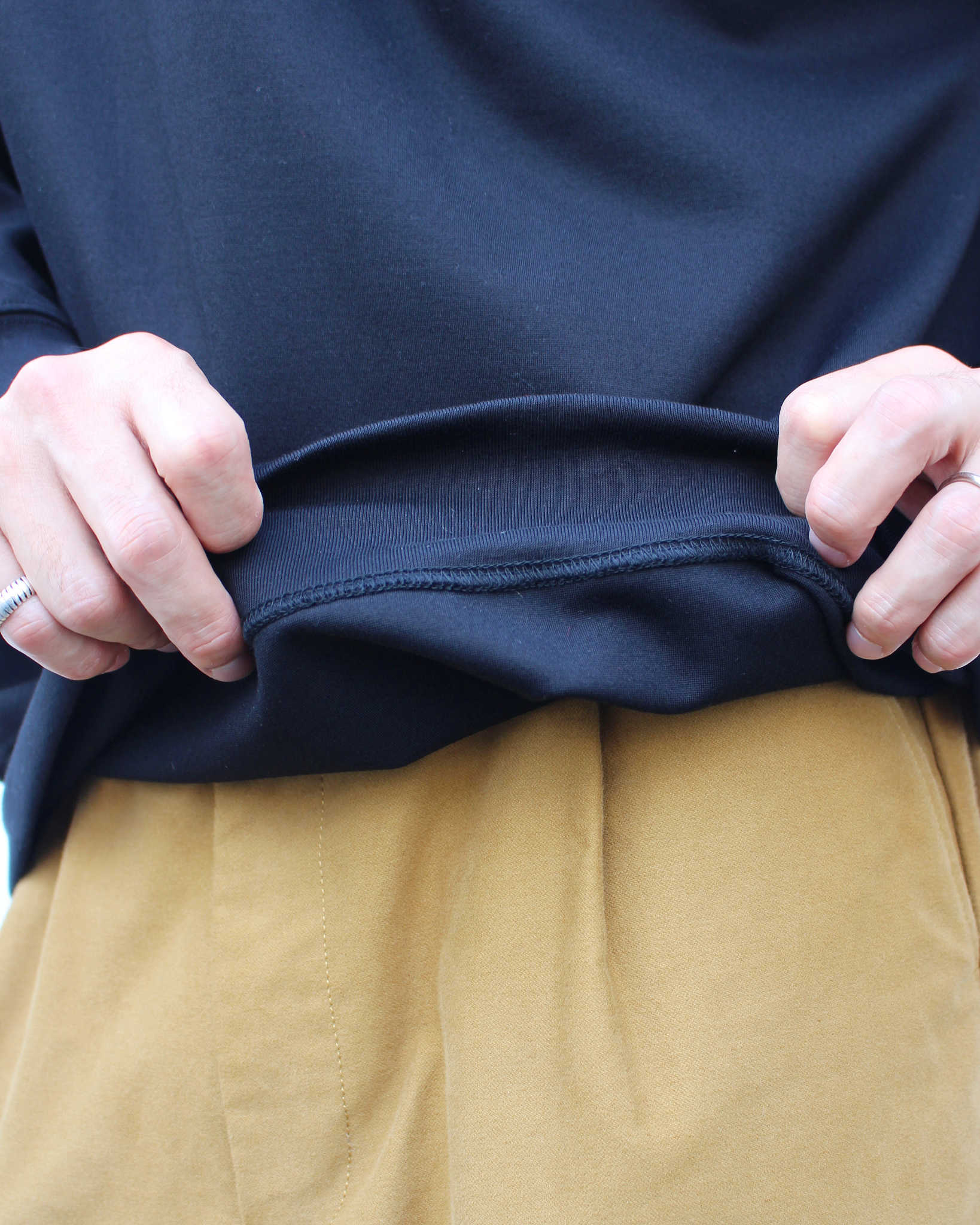 LAMOND ラモンド / SILKY CREW NECK PULLOVER シルキーネックプルオーバー (BLACK ブラック)