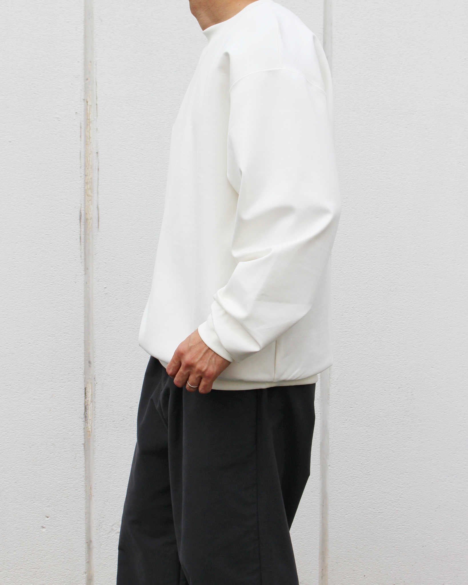 LAMOND ラモンド / SILKY CREW NECK PULLOVER シルキーネックプルオーバー (WHITE ホワイト)