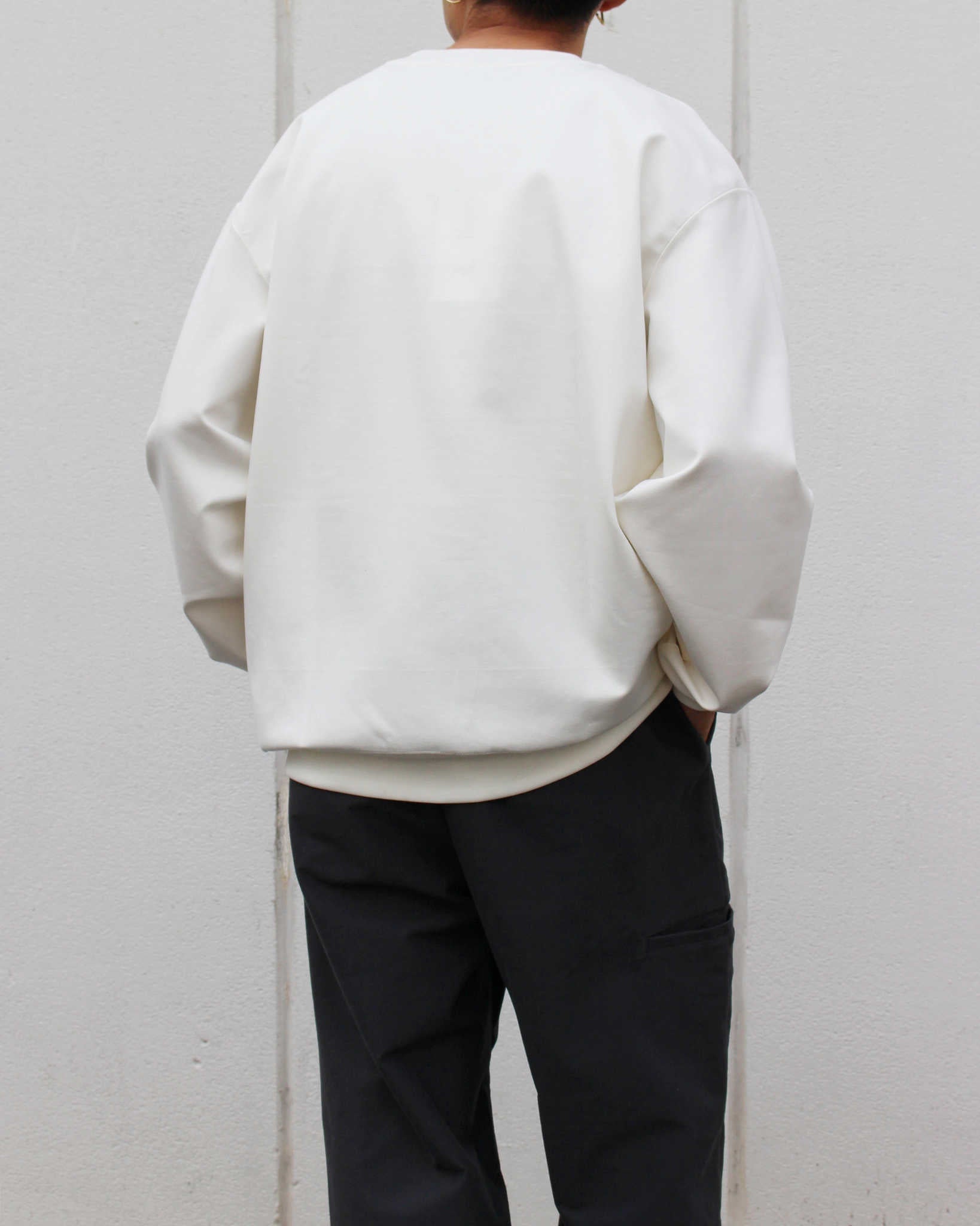 LAMOND ラモンド / SILKY CREW NECK PULLOVER シルキーネックプルオーバー (WHITE ホワイト)