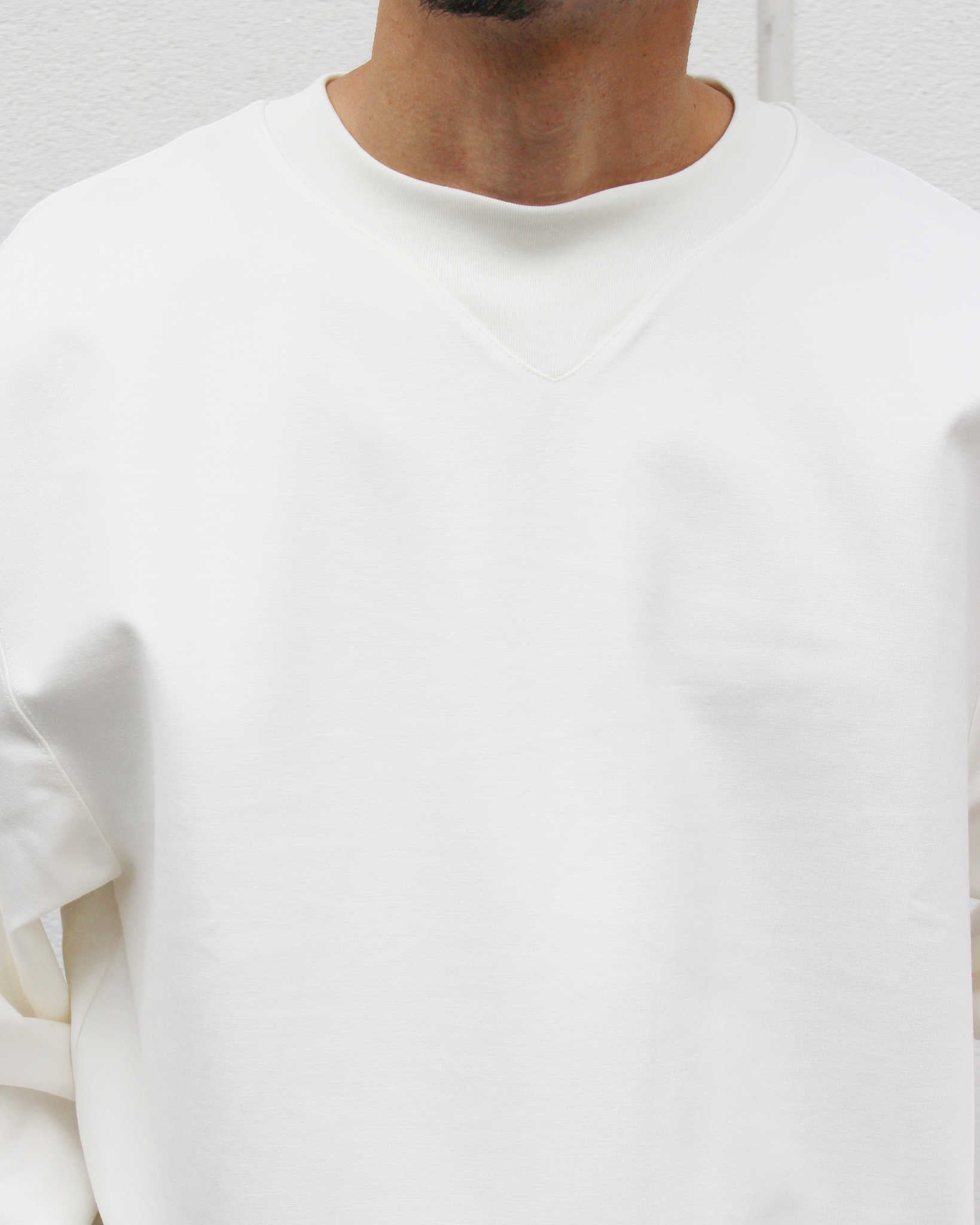 LAMOND ラモンド / SILKY CREW NECK PULLOVER シルキーネックプルオーバー (WHITE ホワイト)
