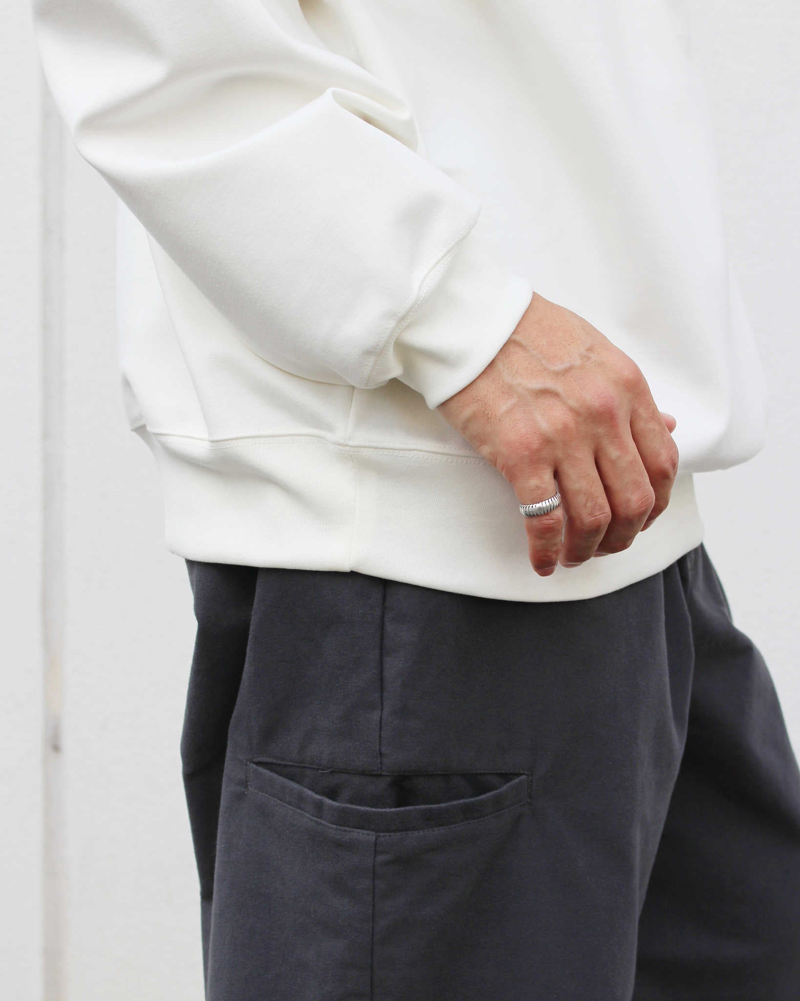 LAMOND ラモンド / SILKY CREW NECK PULLOVER シルキーネックプルオーバー (WHITE ホワイト)