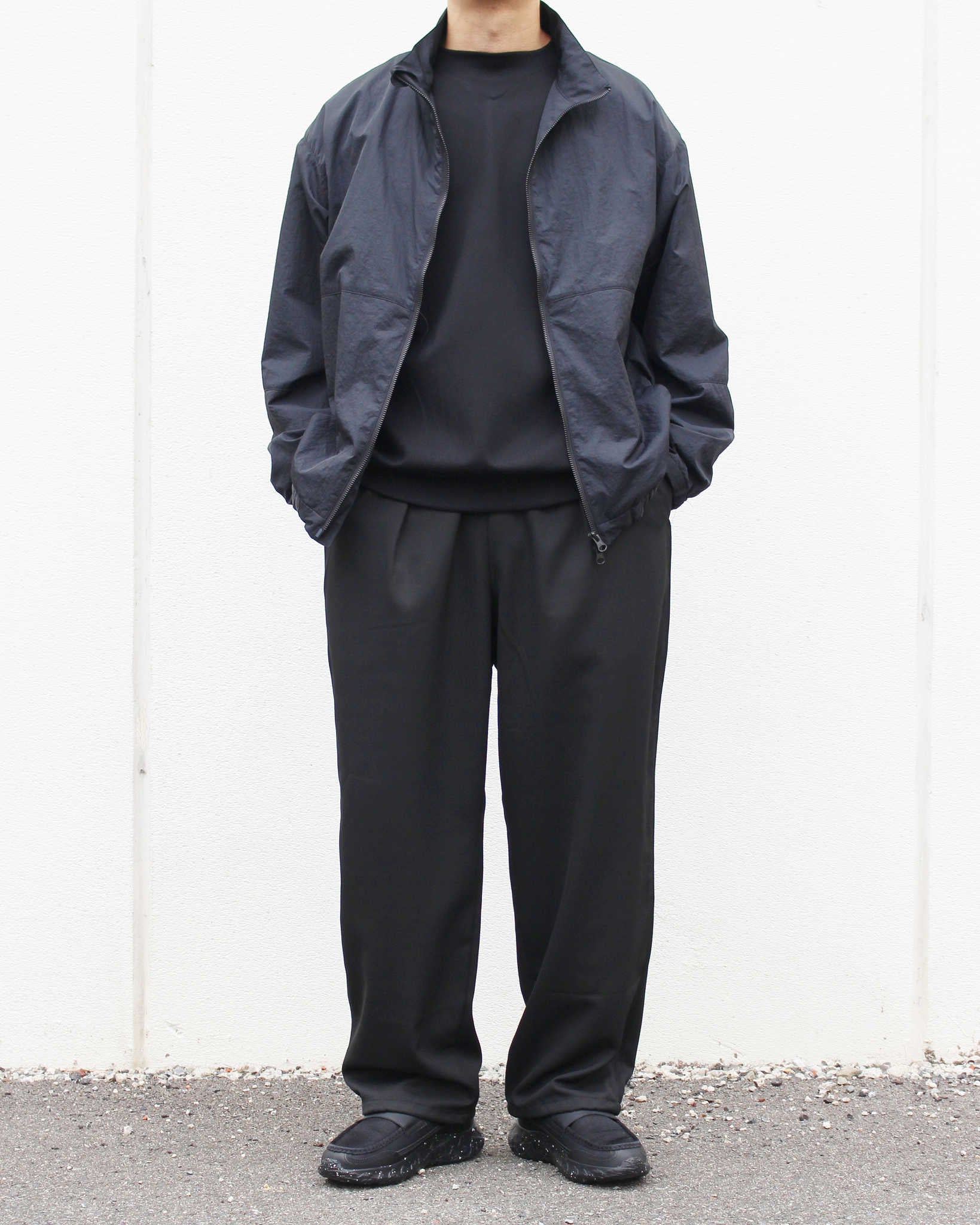 LAMOND ラモンド / HRMS LINE DRAWST WIDE PANTS ラインドロワーワイドパンツ (BLACK ブラック)