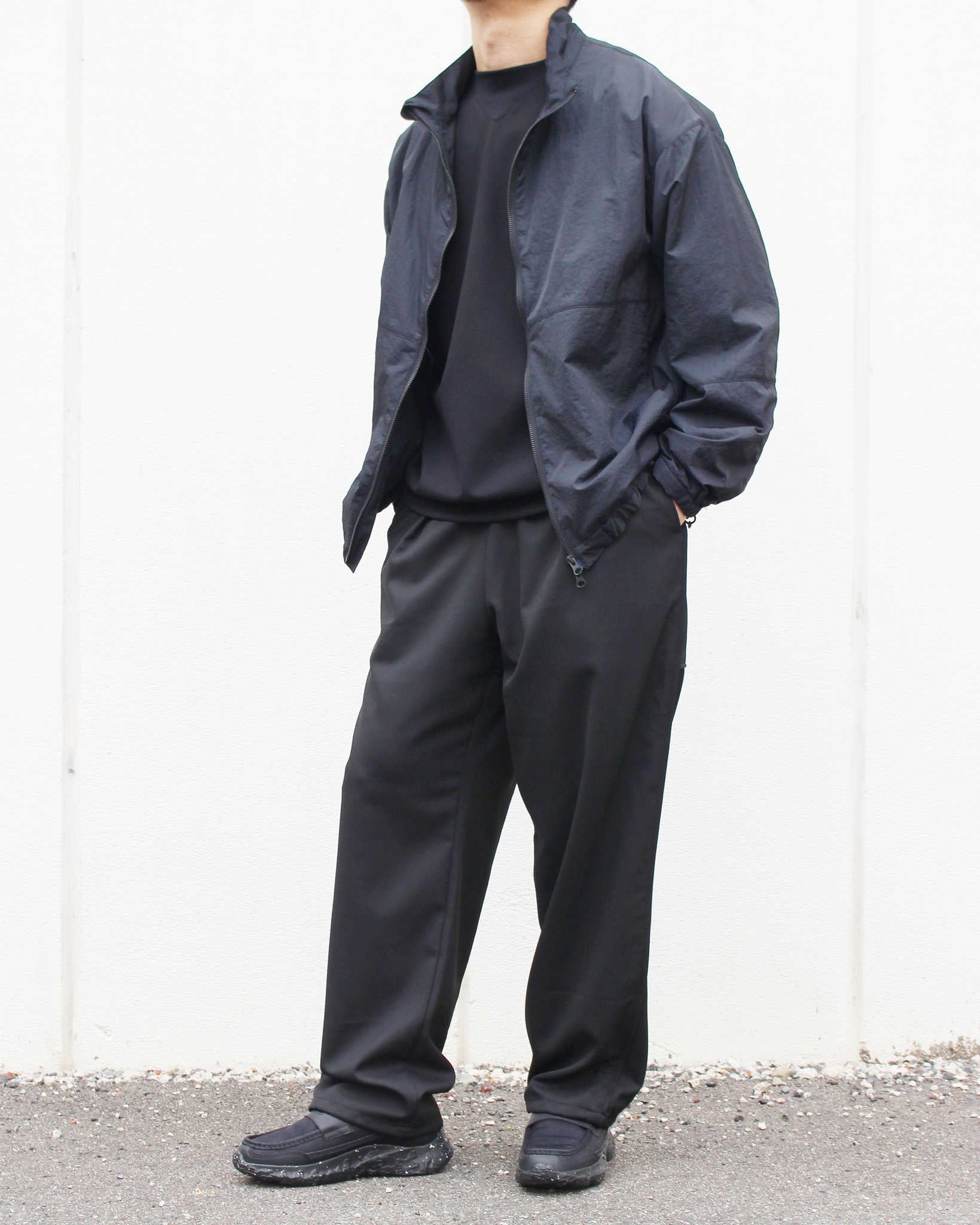 LAMOND ラモンド / HRMS LINE DRAWST WIDE PANTS ラインドロワーワイドパンツ (BLACK ブラック)