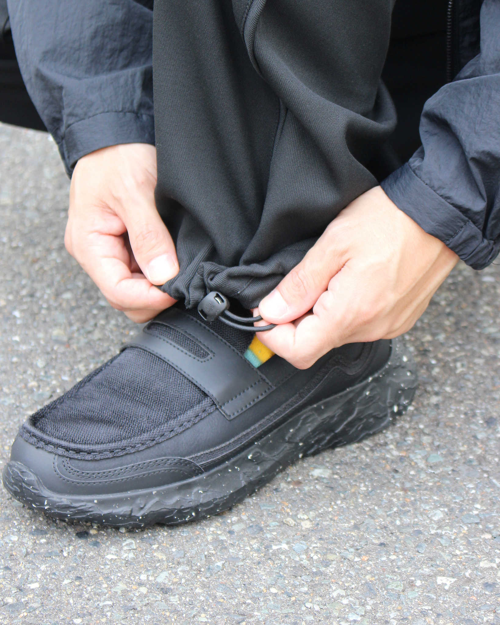 LAMOND ラモンド / HRMS LINE DRAWST WIDE PANTS ラインドロワーワイドパンツ (BLACK ブラック)