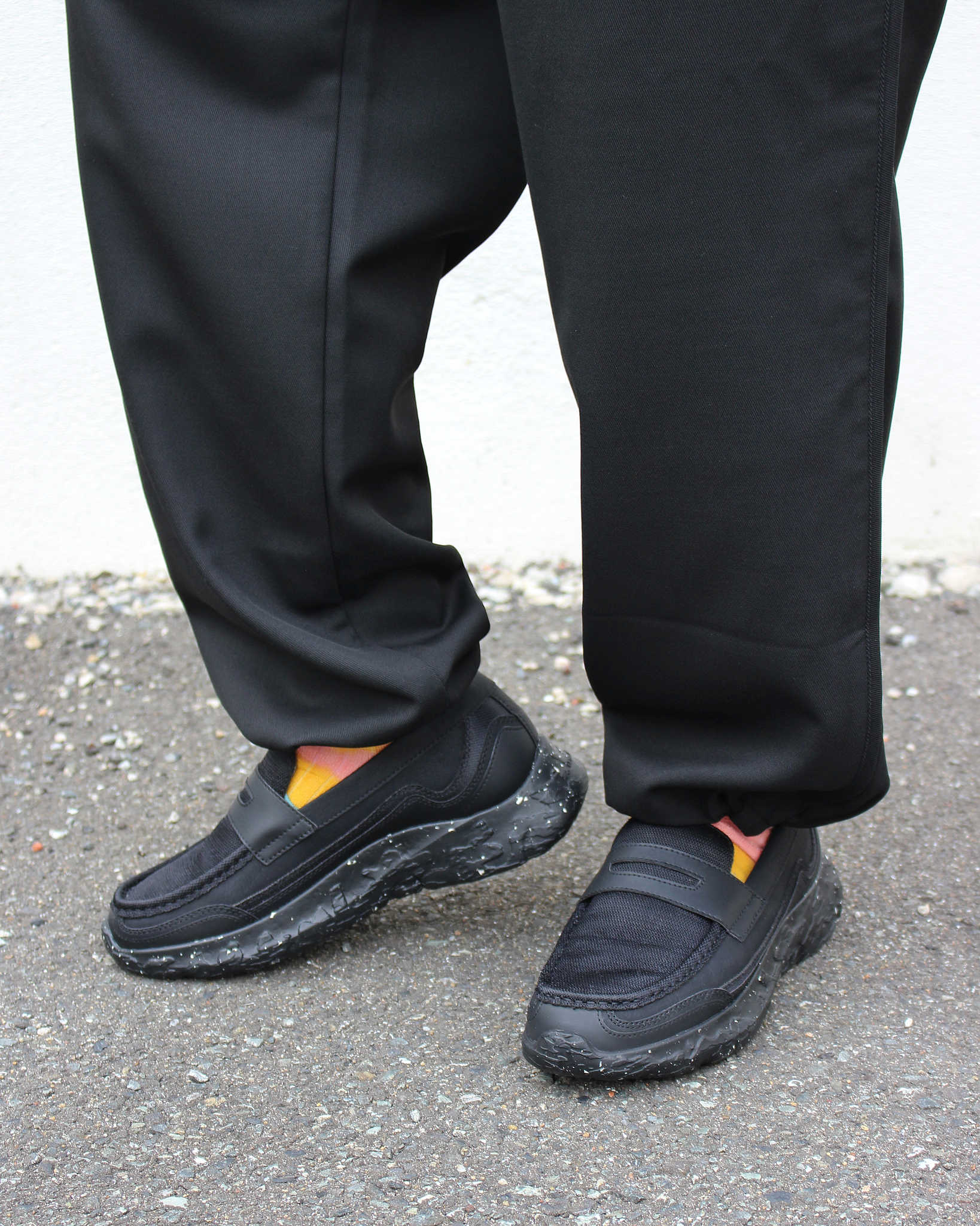 LAMOND ラモンド / HRMS LINE DRAWST WIDE PANTS ラインドロワーワイドパンツ (BLACK ブラック)