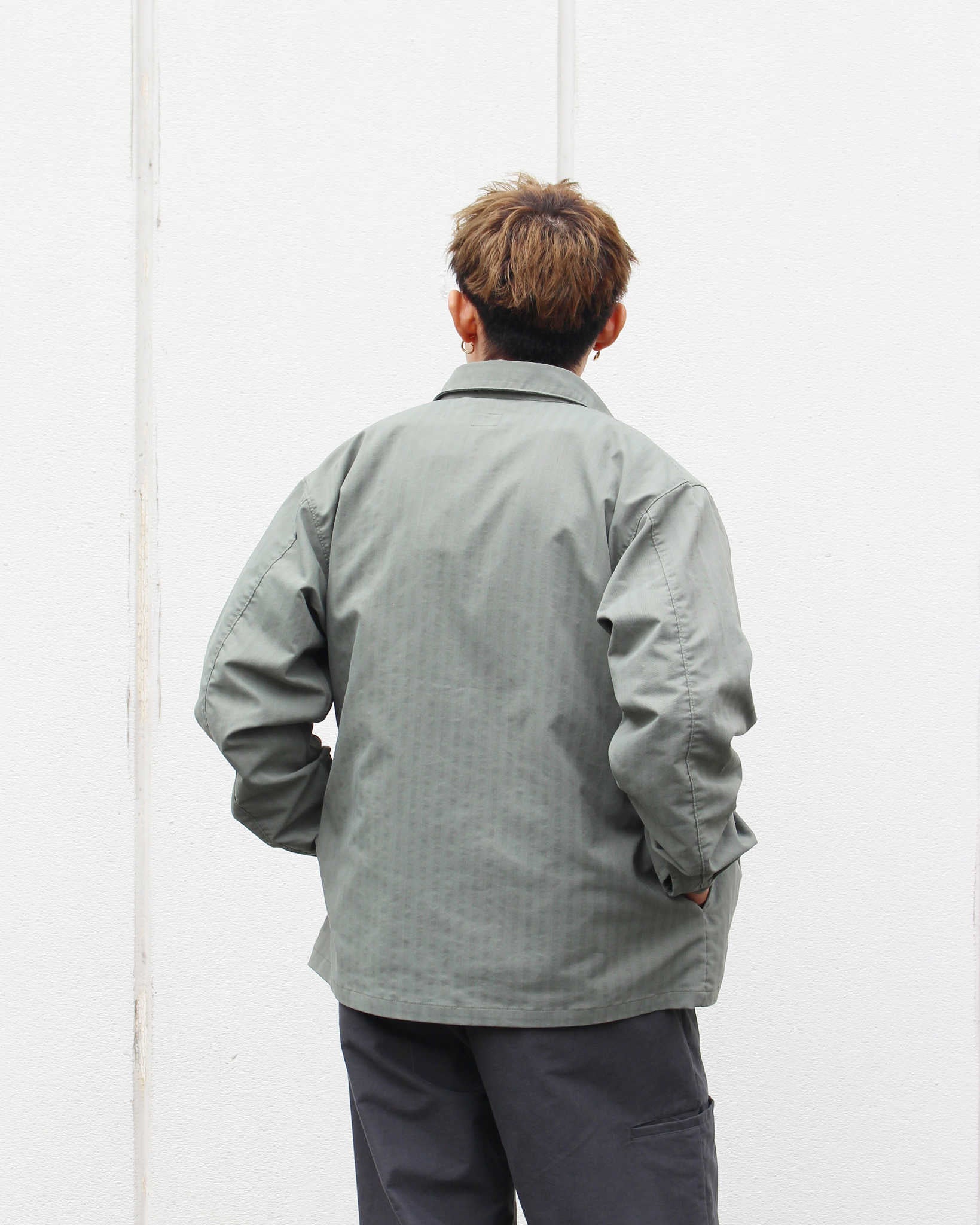 necessary or unnecessary ネセサリーオアアンネセサリー N.O.UN / WATCH SHIRT ウォッチシャツ (SAGE セージ)