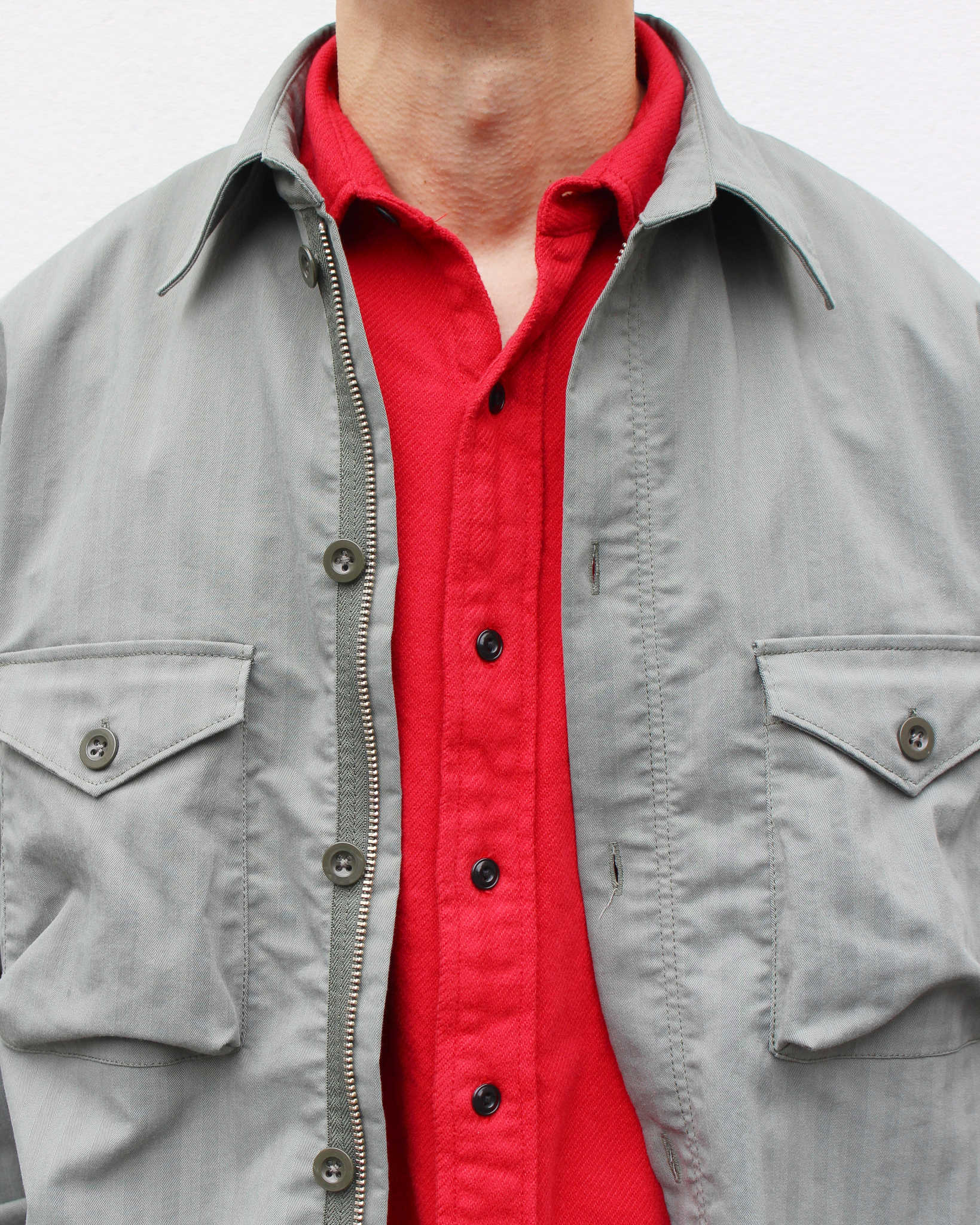 necessary or unnecessary ネセサリーオアアンネセサリー N.O.UN / WATCH SHIRT ウォッチシャツ (SAGE セージ)