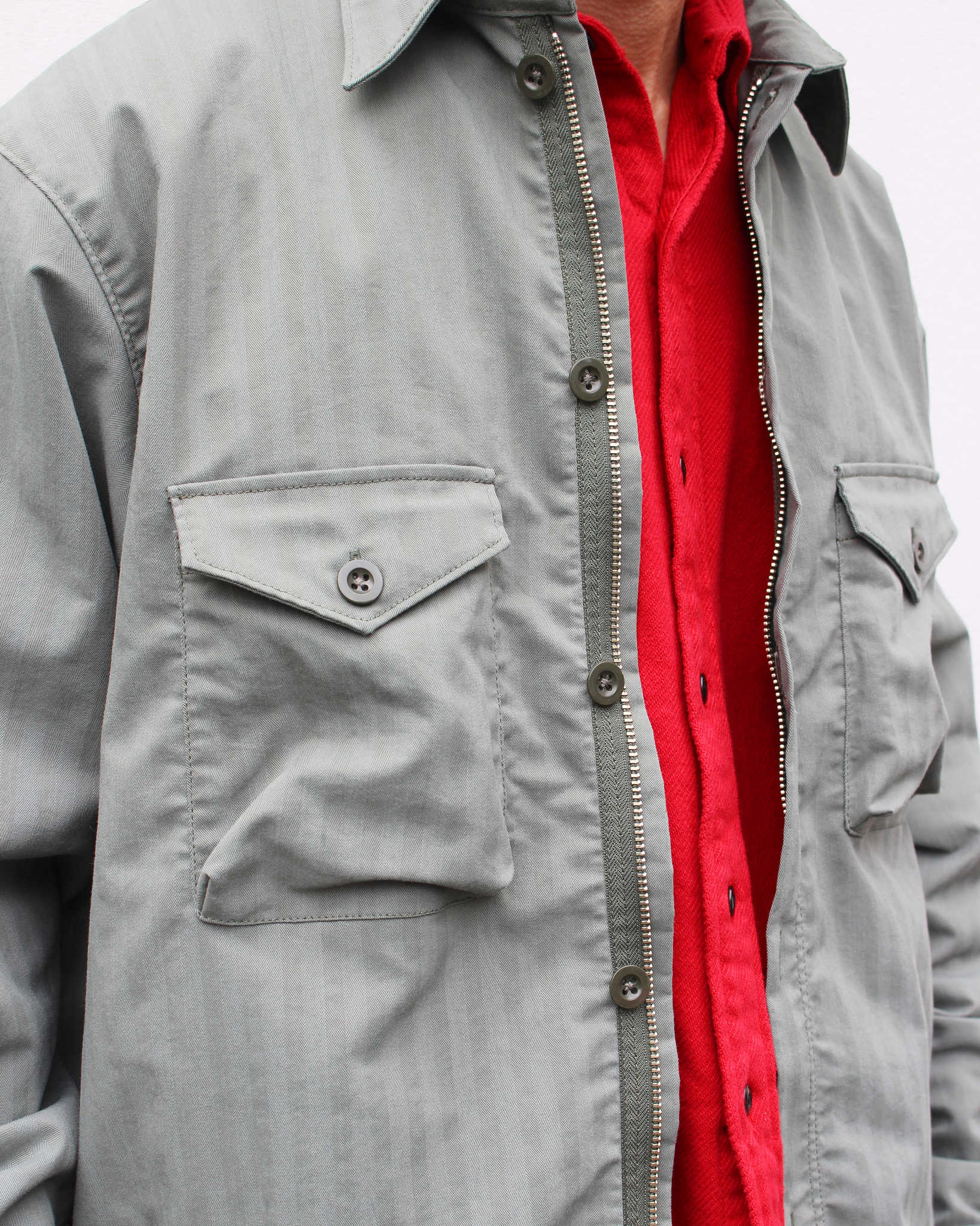 necessary or unnecessary ネセサリーオアアンネセサリー N.O.UN / WATCH SHIRT ウォッチシャツ (SAGE セージ)