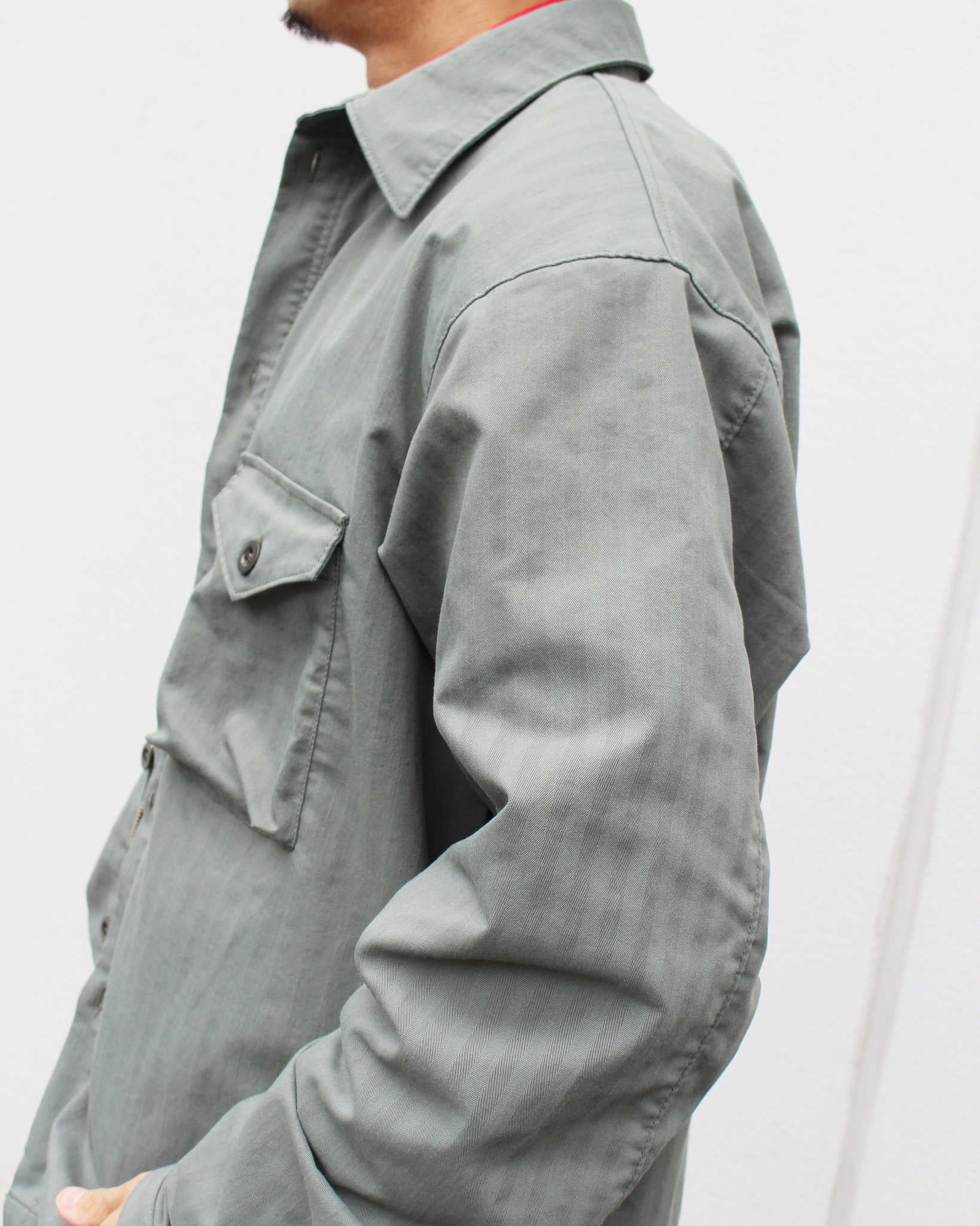 necessary or unnecessary ネセサリーオアアンネセサリー N.O.UN / WATCH SHIRT ウォッチシャツ (SAGE セージ)