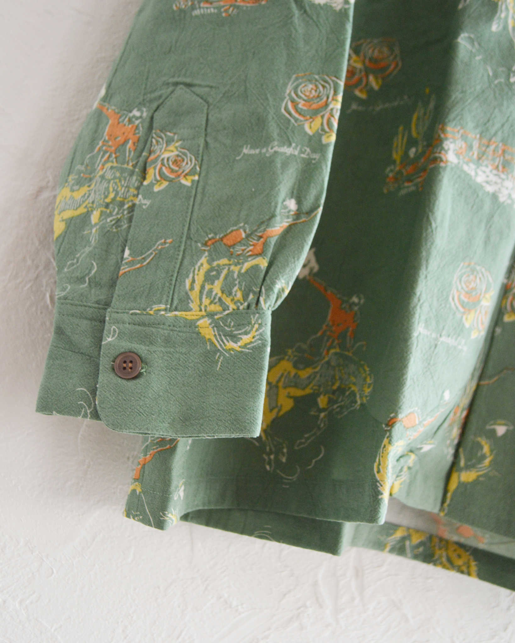 HAVE A GRATEFUL DAY ハブアグレイトフルデイ / L/S SHIRT ロングスリーブシャツ (GREEN グリーン)