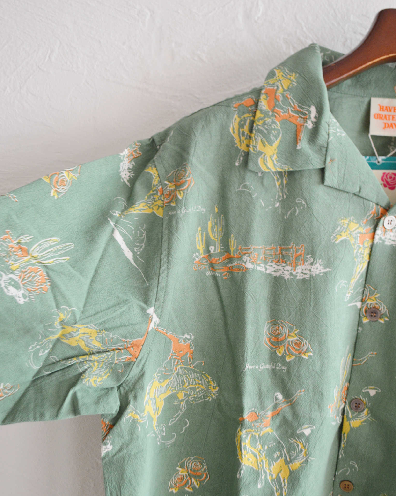 HAVE A GRATEFUL DAY ハブアグレイトフルデイ / L/S SHIRT ロングスリーブシャツ (GREEN グリーン)