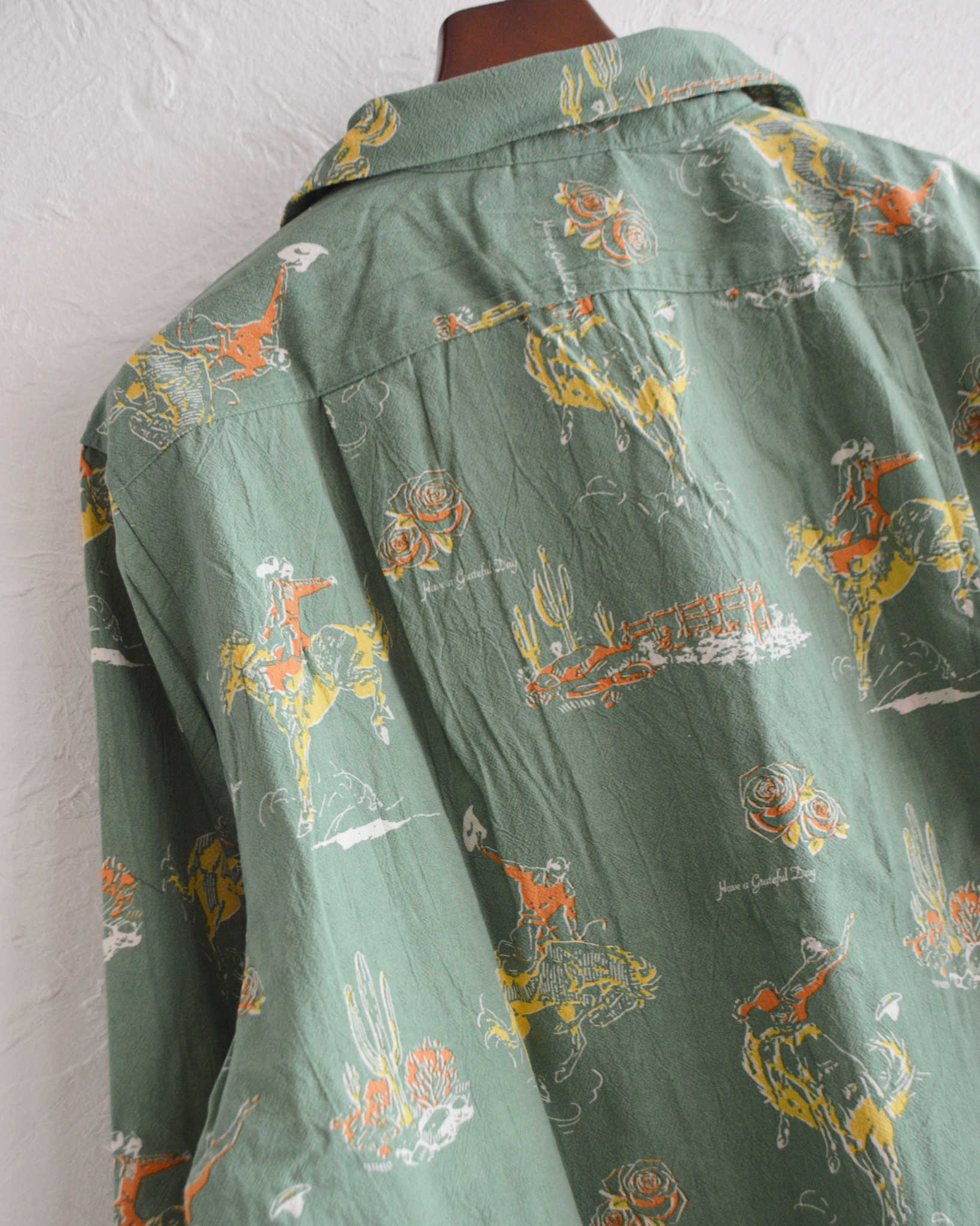 HAVE A GRATEFUL DAY ハブアグレイトフルデイ / L/S SHIRT ロングスリーブシャツ (GREEN グリーン)