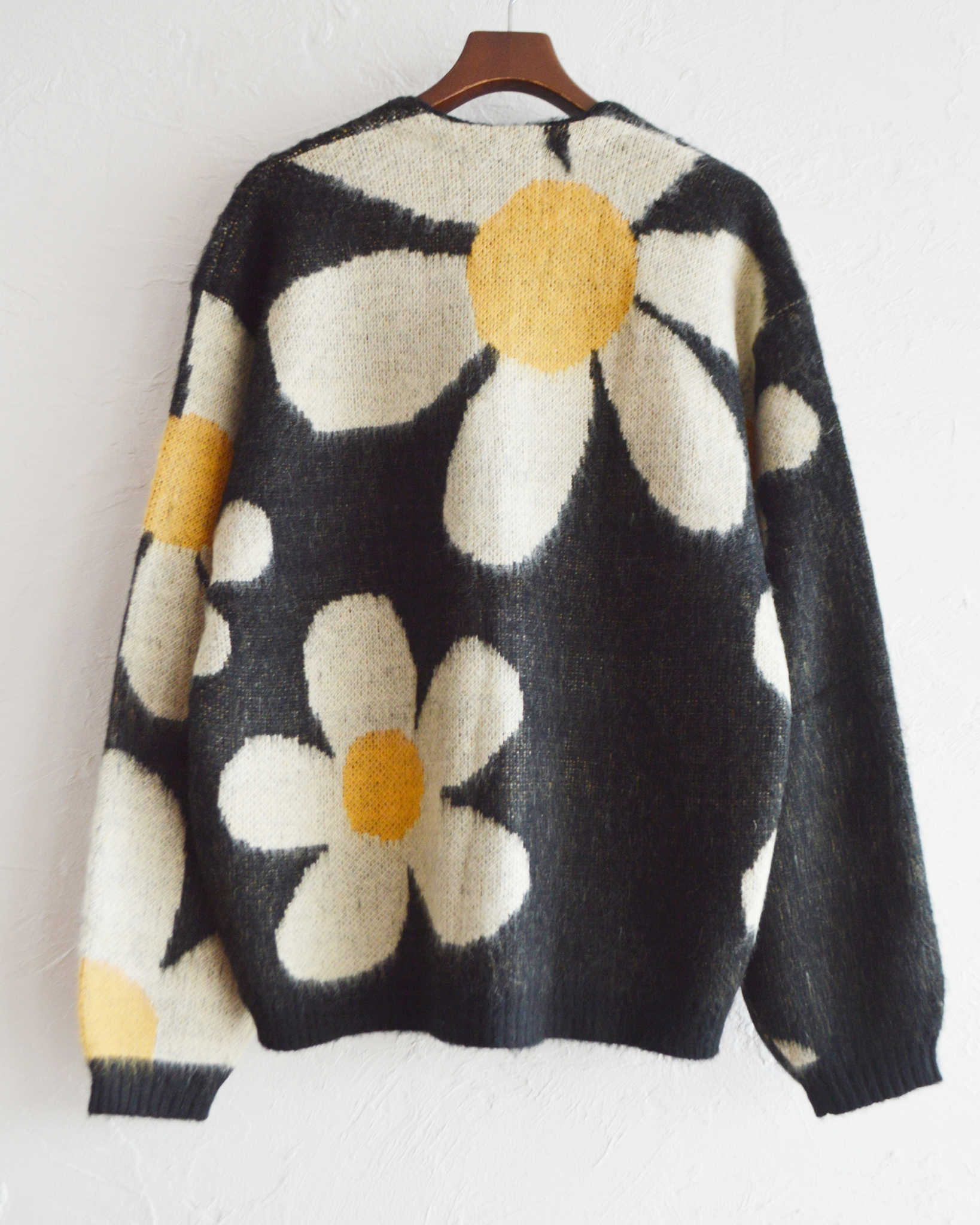 TOWN CRAFT タウンクラフト / SHAGGY VINTAGE PATTERN V CARDIGAN シャギーヴィンテージパターンカーディガン (FLOWER フラワー)