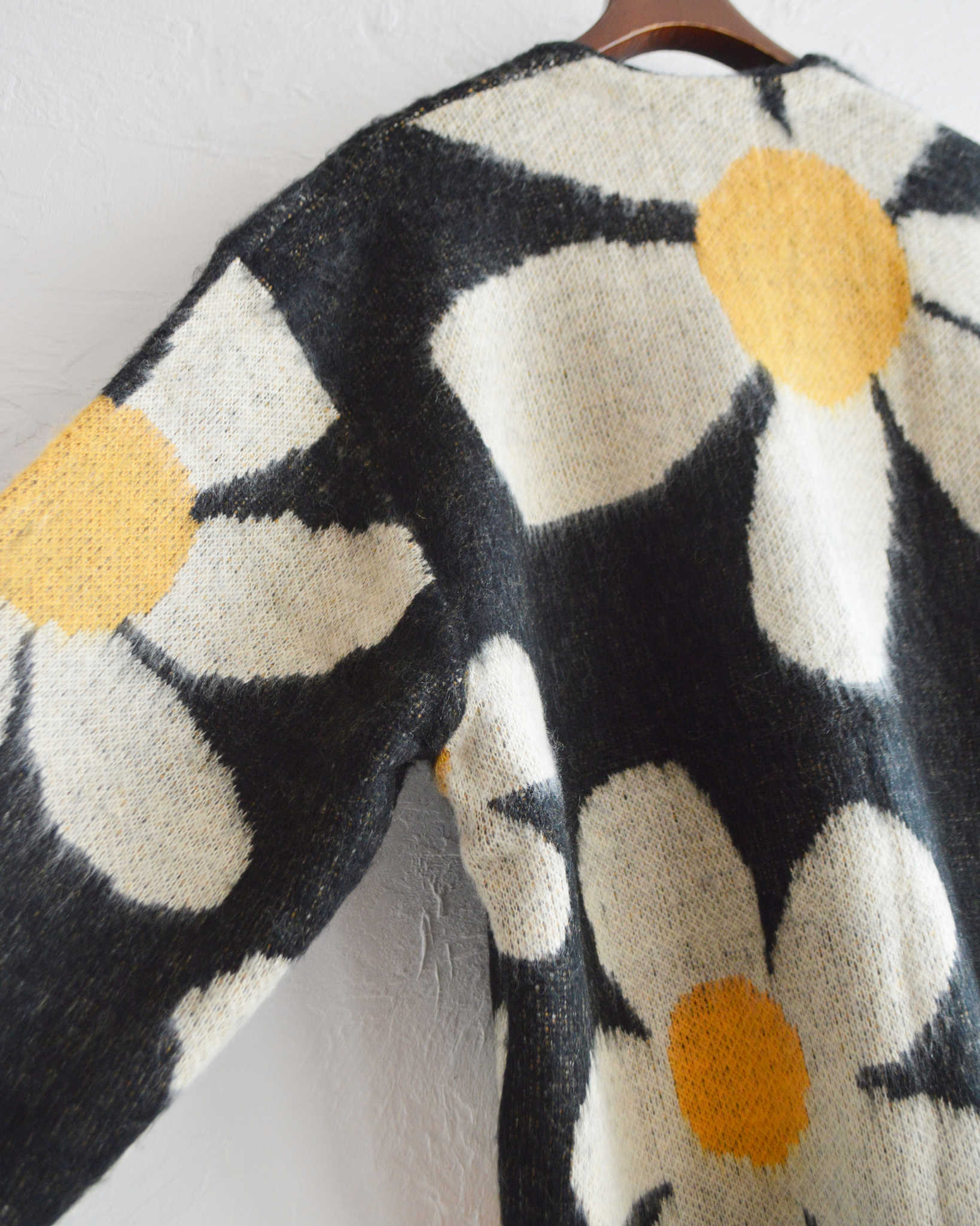 TOWN CRAFT タウンクラフト / SHAGGY VINTAGE PATTERN V CARDIGAN シャギーヴィンテージパターンカーディガン (FLOWER フラワー)