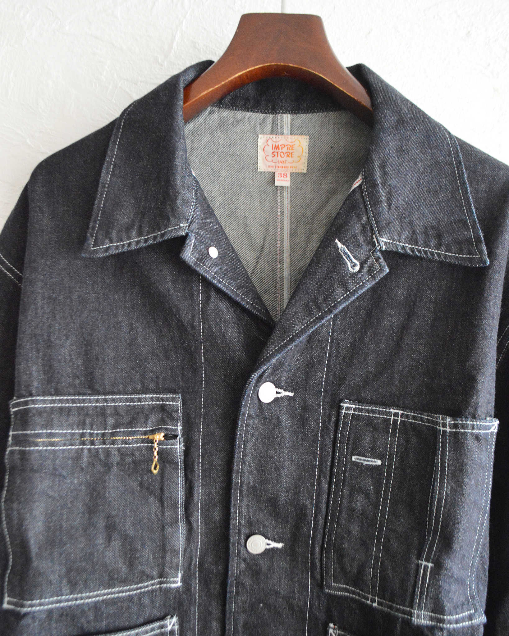 IMPRESTORE インプレストア / Glover グローバー | Short length coveralls ショートレングスカバーオール (Blue Denim Onewash ブルーデニムワンウォッシュ)