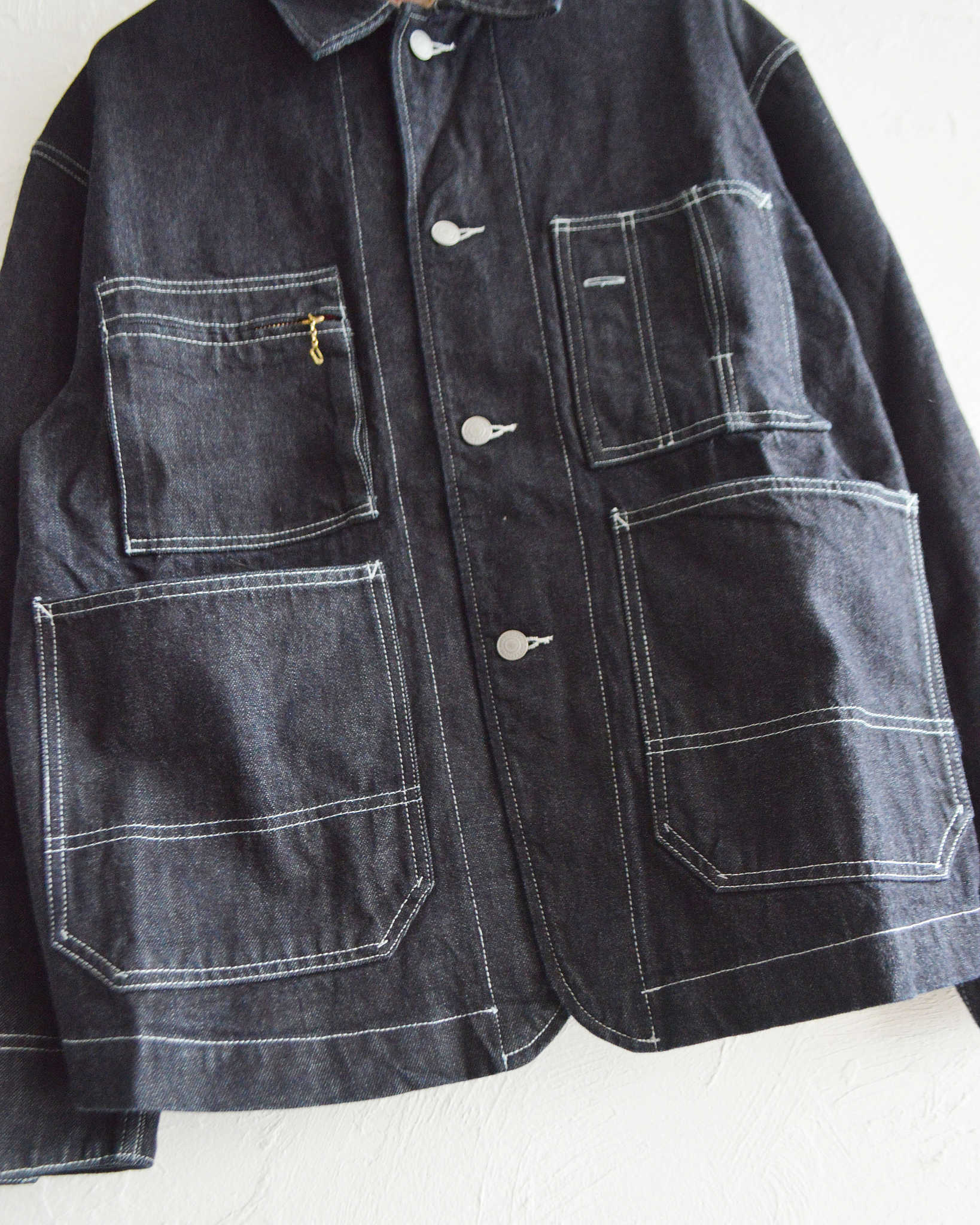 IMPRESTORE インプレストア / Glover グローバー | Short length coveralls ショートレングスカバーオール (Blue Denim Onewash ブルーデニムワンウォッシュ)