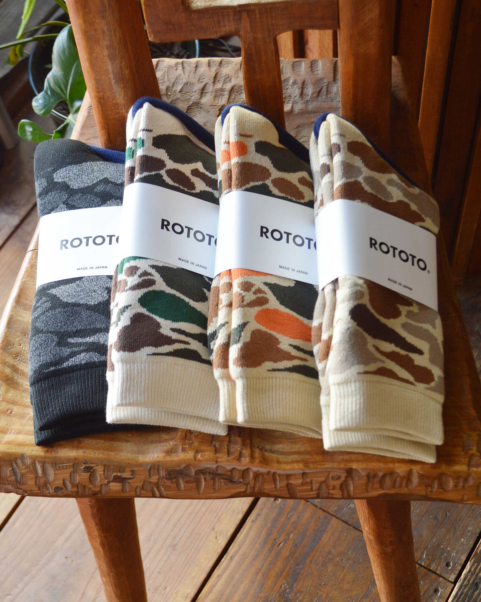 ROTOTO ロトト / PILE CAMO CREW SOCKS パイルカモクルーソックス