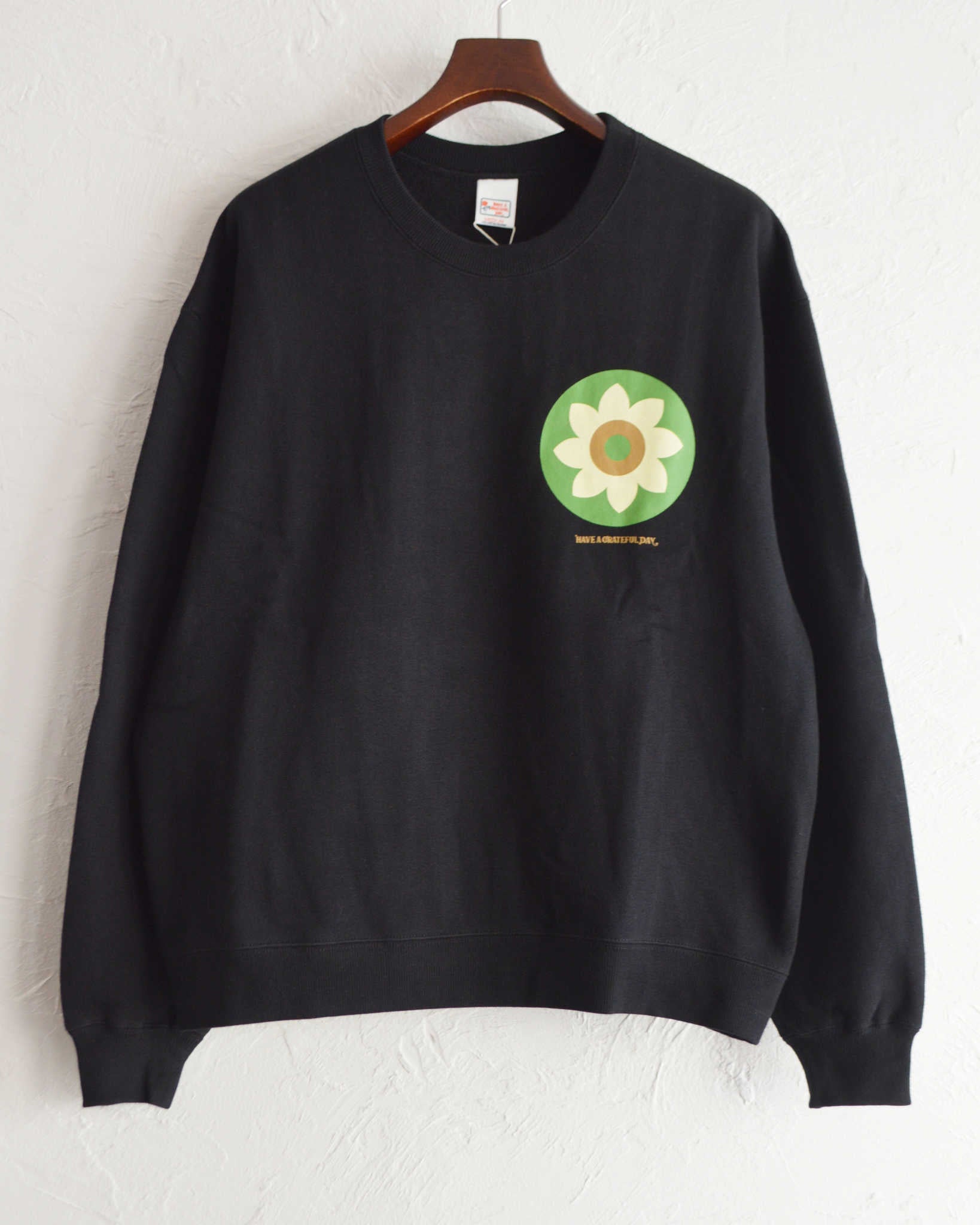 HAVE A GRATEFUL DAY ハブアグレイトフルデイ / SWEATSHIRT -HELIOTROPISM スウェットシャツへリオトロピズム (BLACK ブラック)