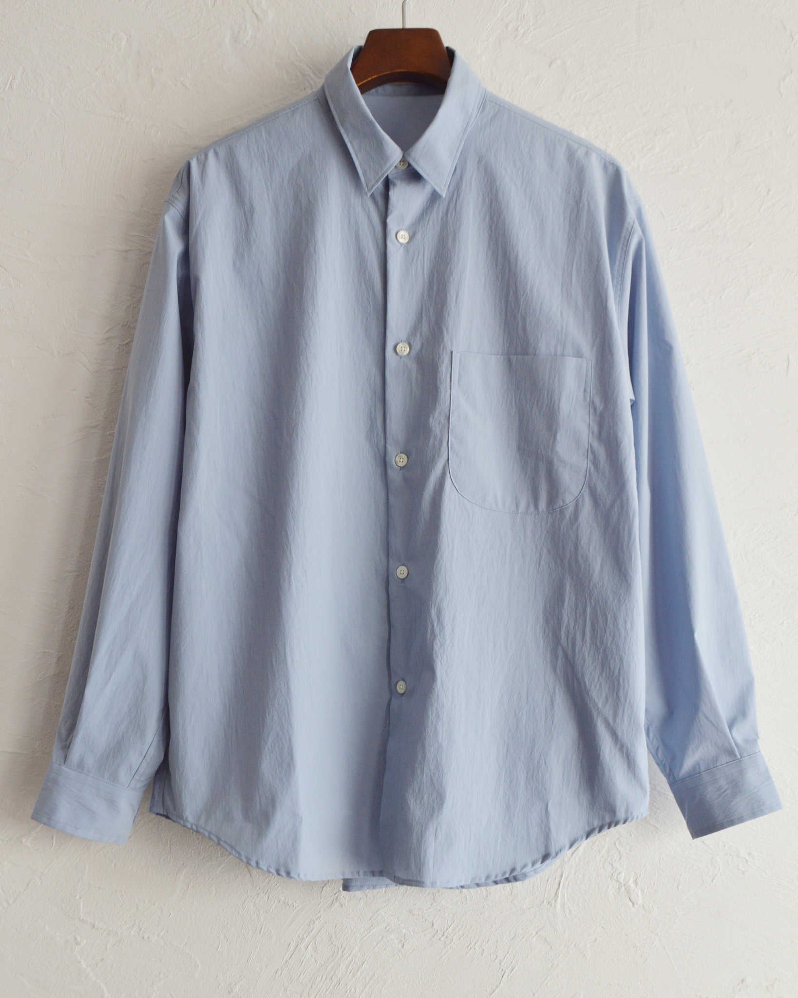 LAMOND ラモンド / COTTONY CREASED SHIRT コットニークリーストシャツ (AQUA BLUE アクアブルー)