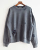 minami Anderson ミナミアンダーソン / Distressed Sweat Crewディストレストスウェットクルー (BLACK ブラック)